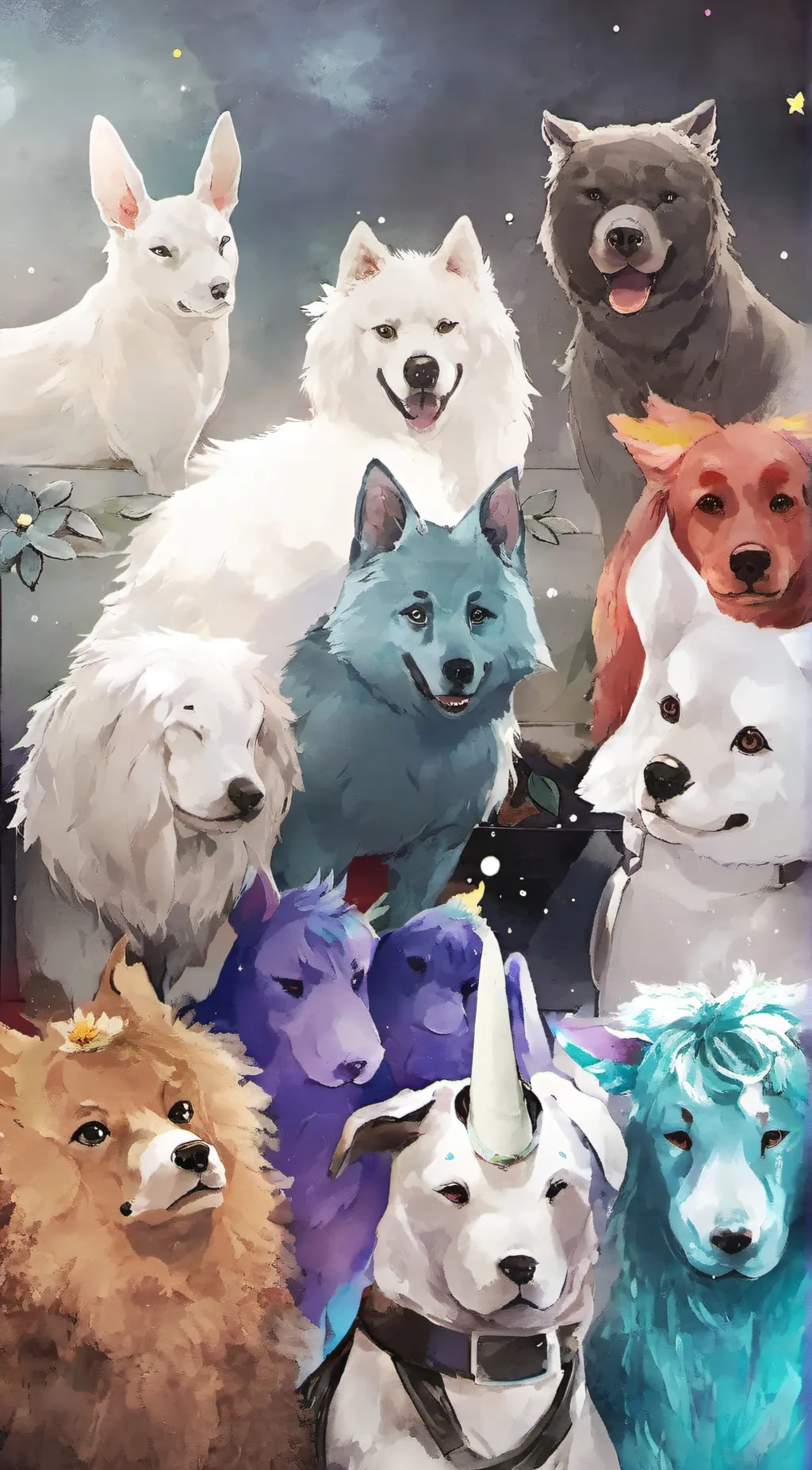 ai character: smiling Critters background