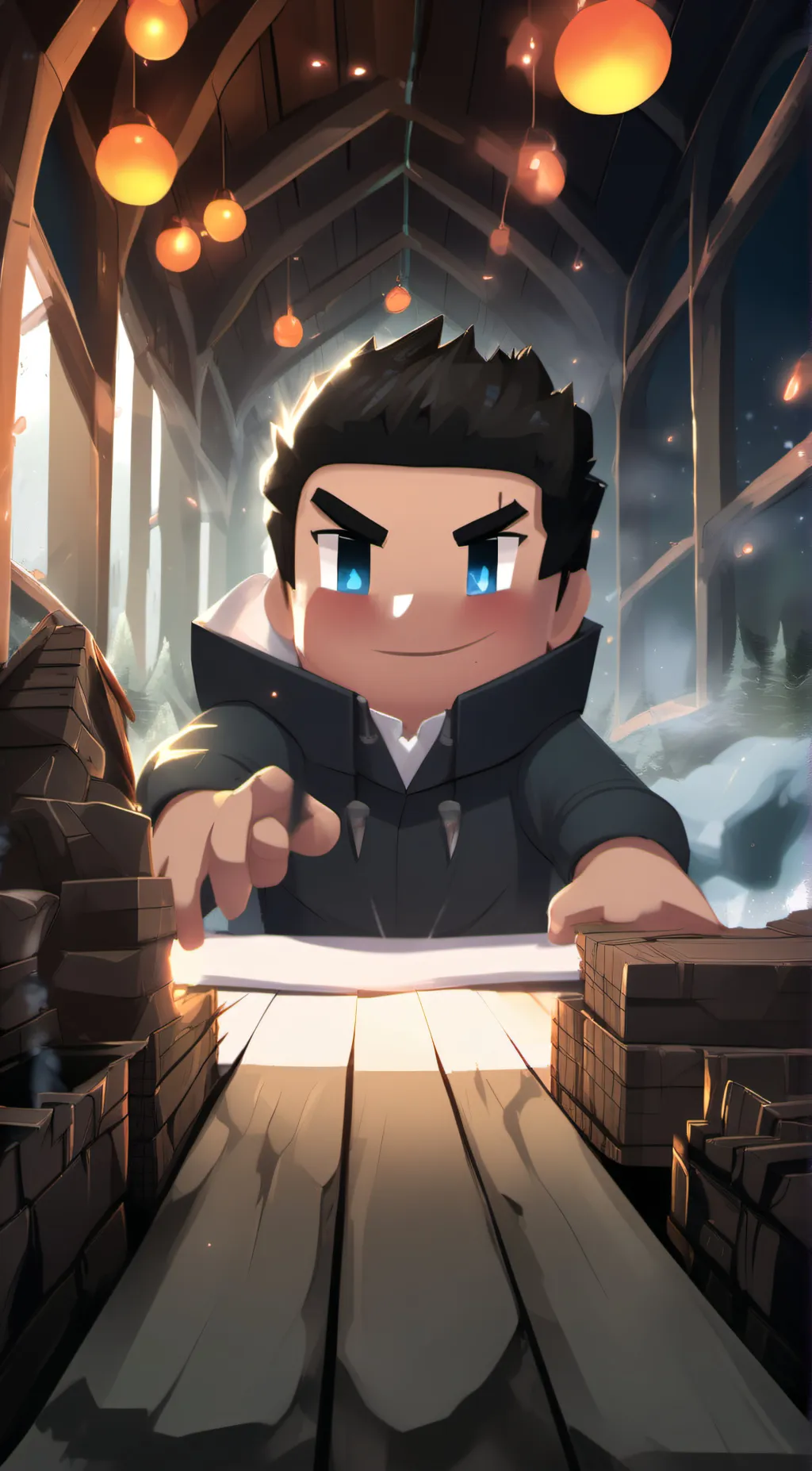 ai character: Minecraft  background