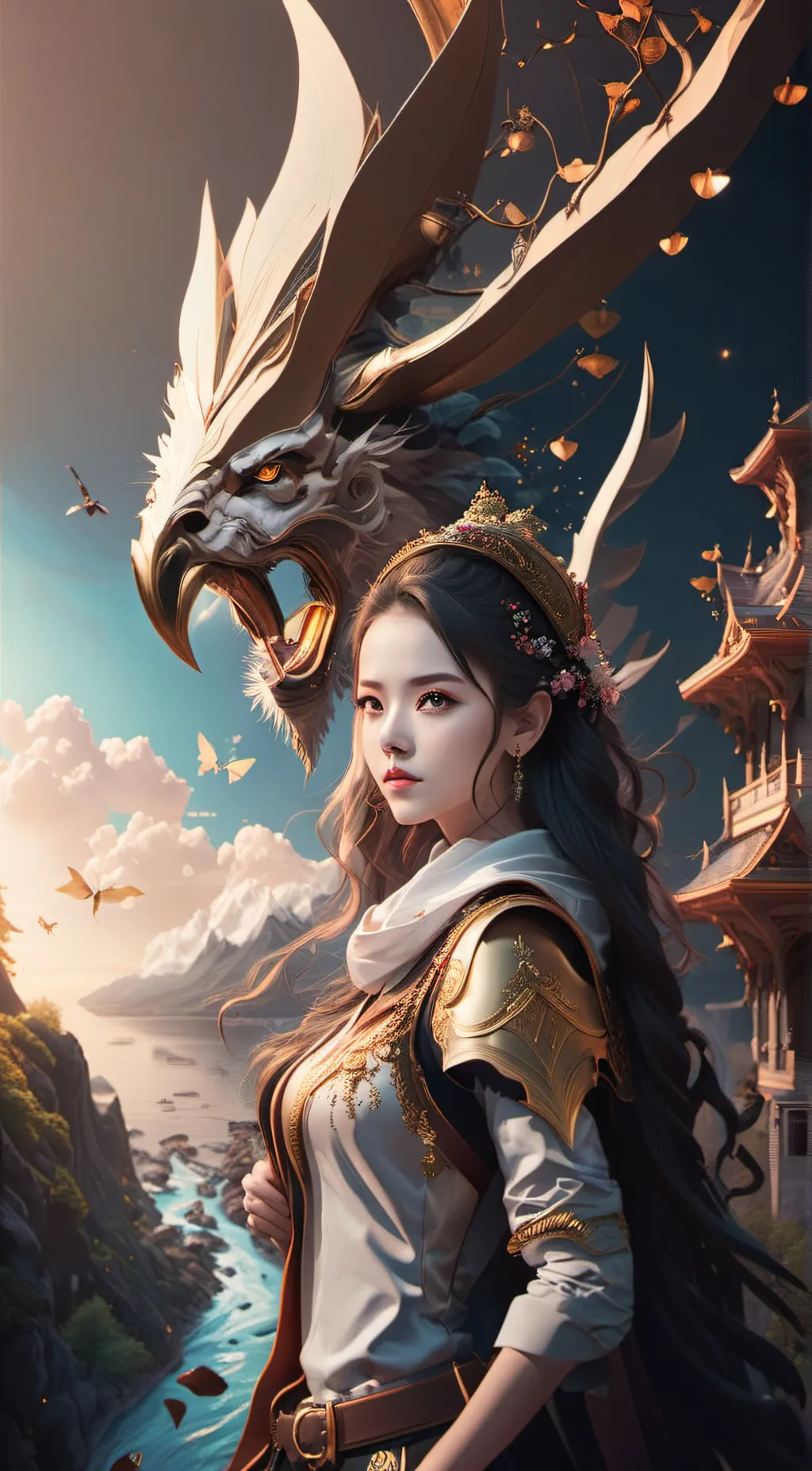 ai character: rain background