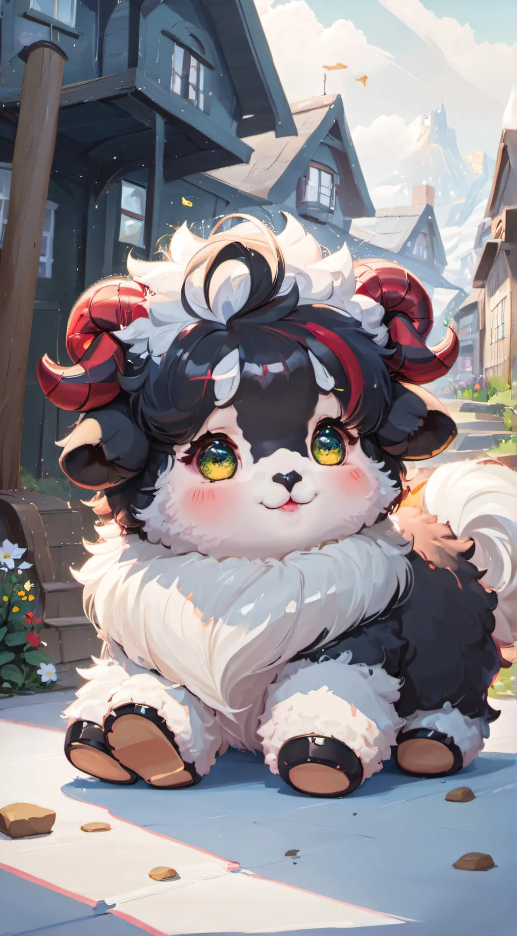 ai character: Fleece background