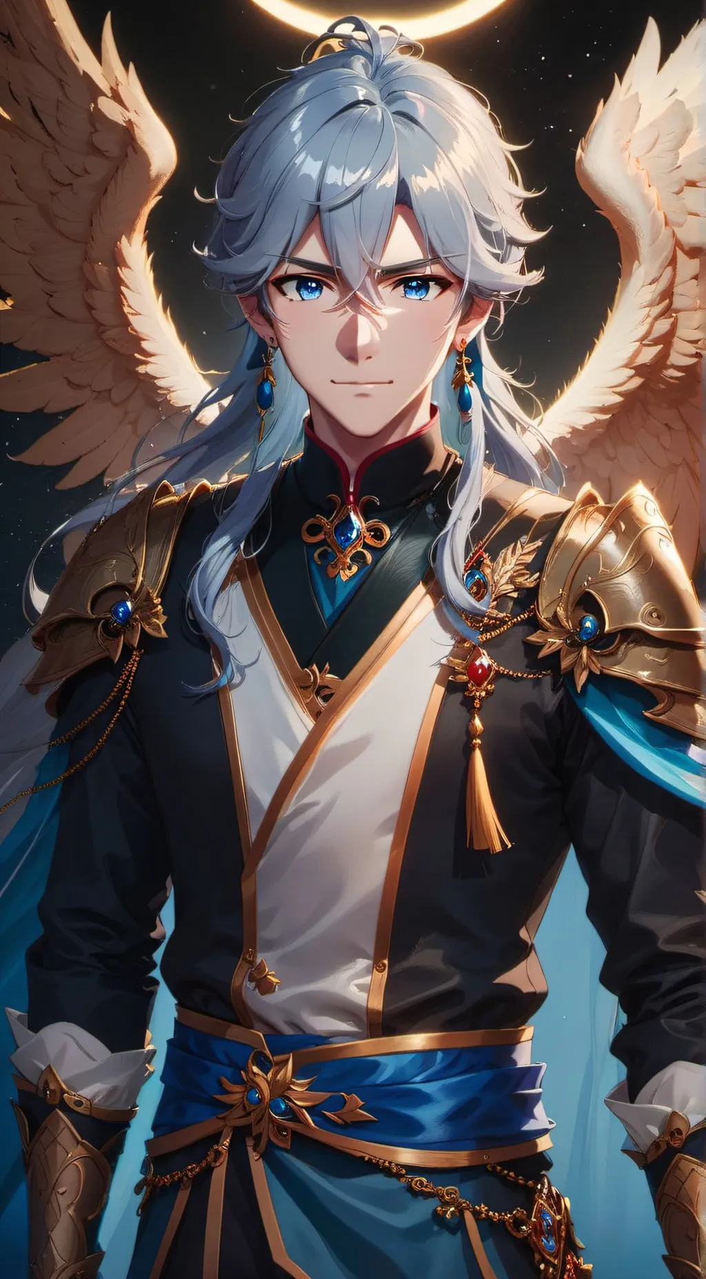 ai character: Yue moon guardian  background