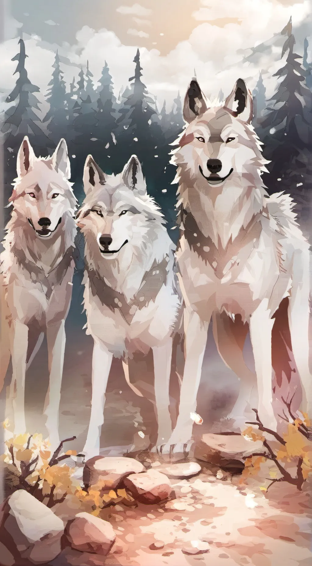 ai character: Moon snow empire background