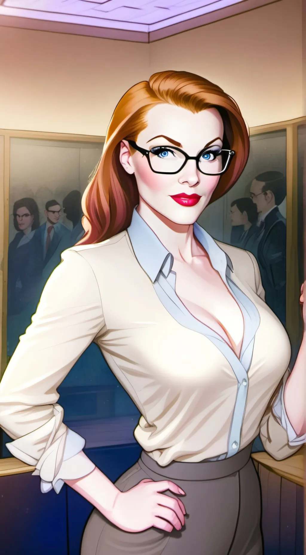 ai character: Angela  background