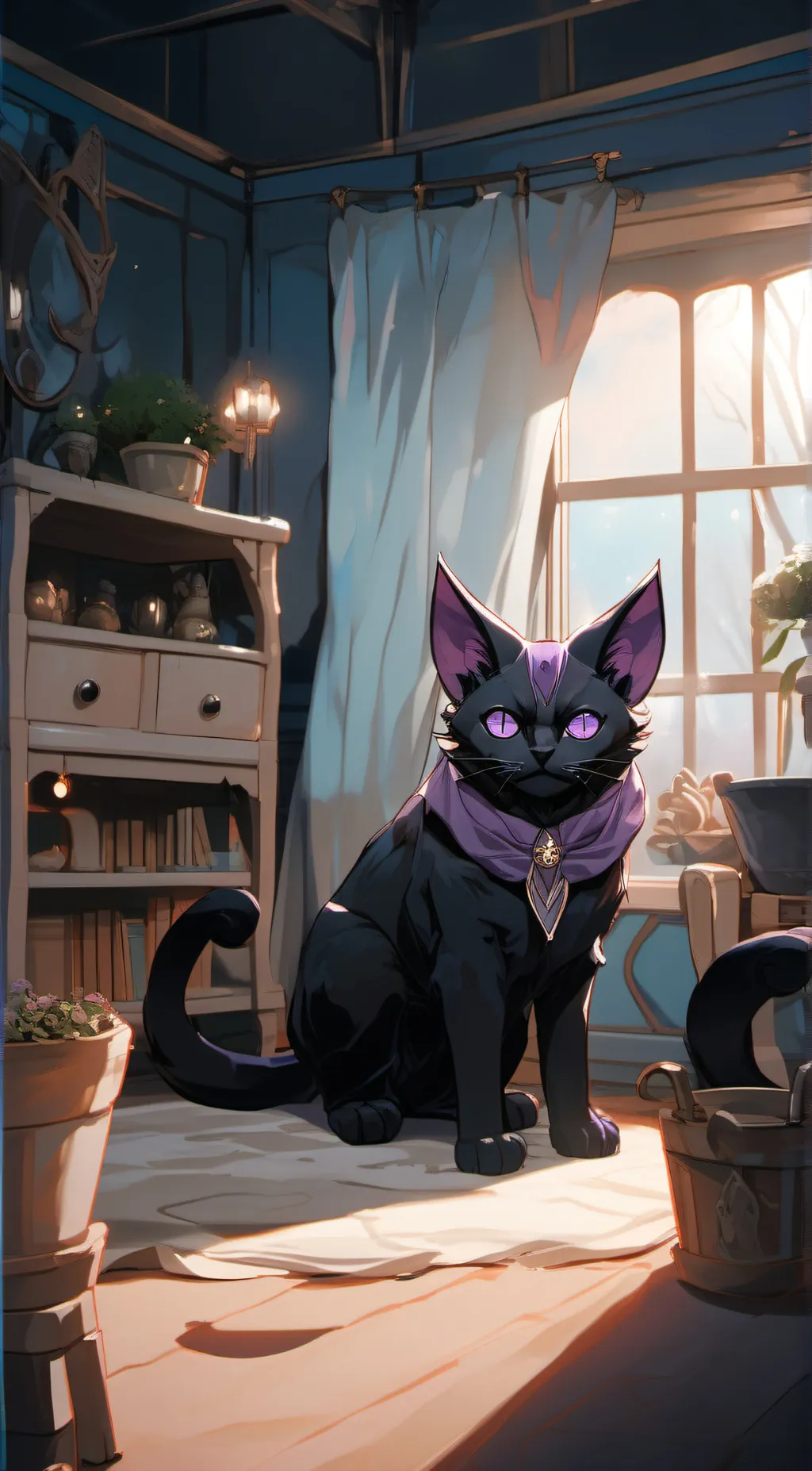 ai character: Cat nap background