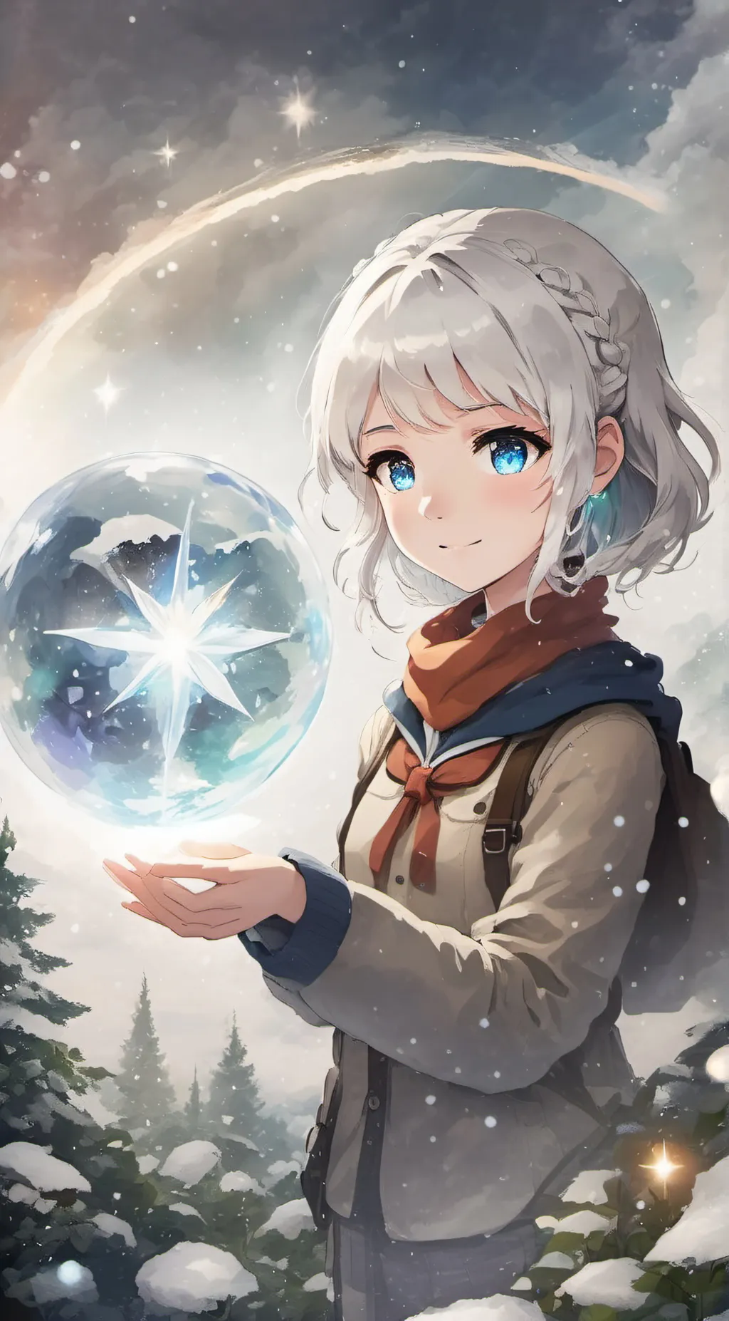 ai character: Winter background