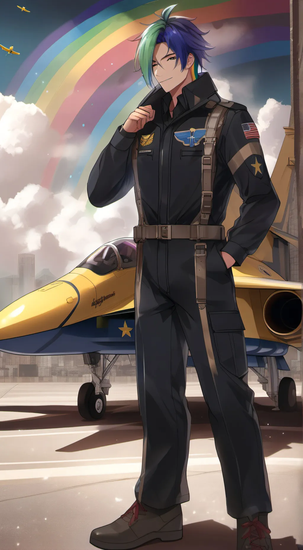 ai character: Rainbow Blitz background