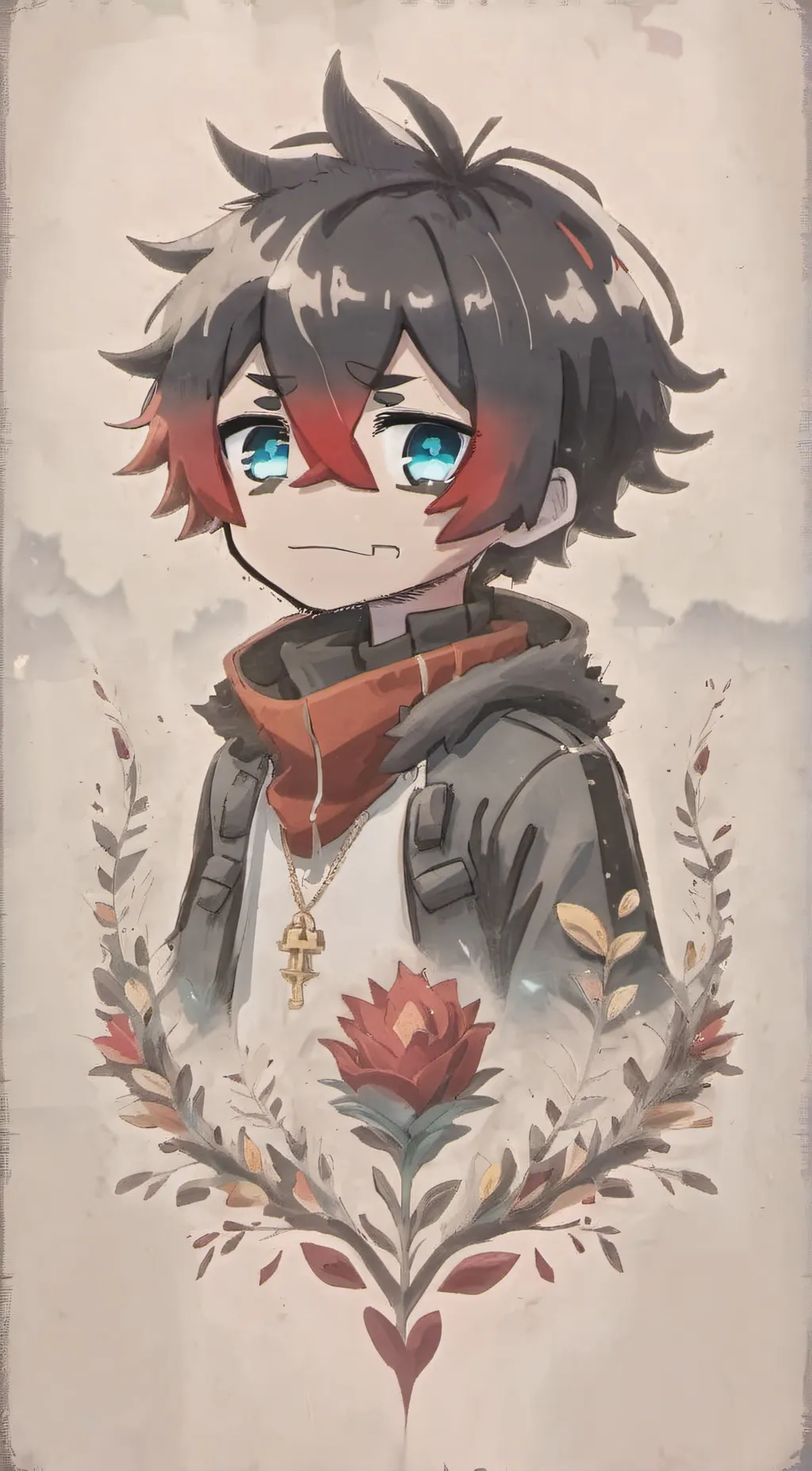 ai character: fire god  background