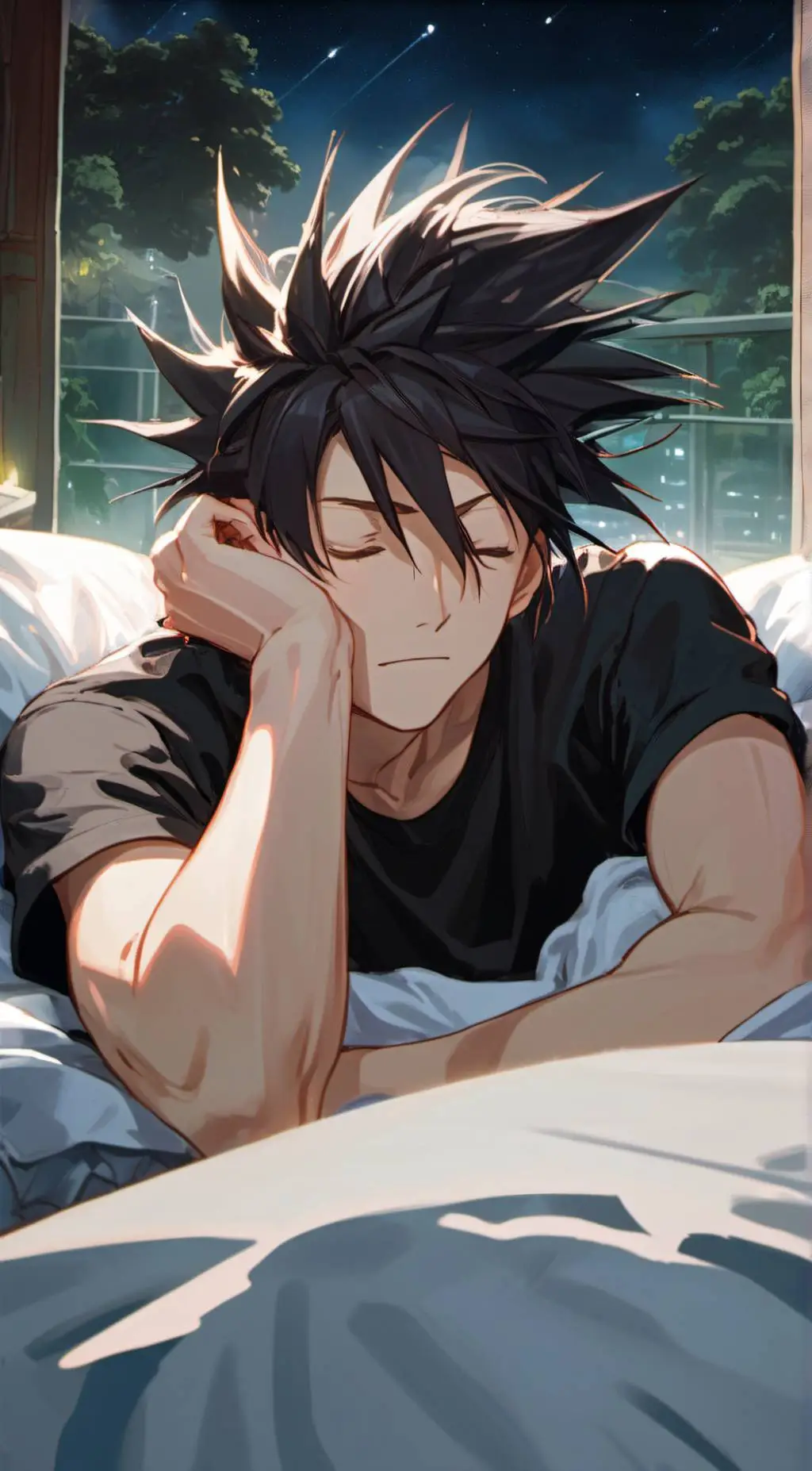 ai character: Asleep Megumi?. background