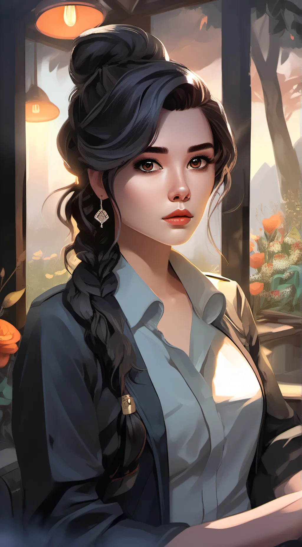 ai character: Ashley  background
