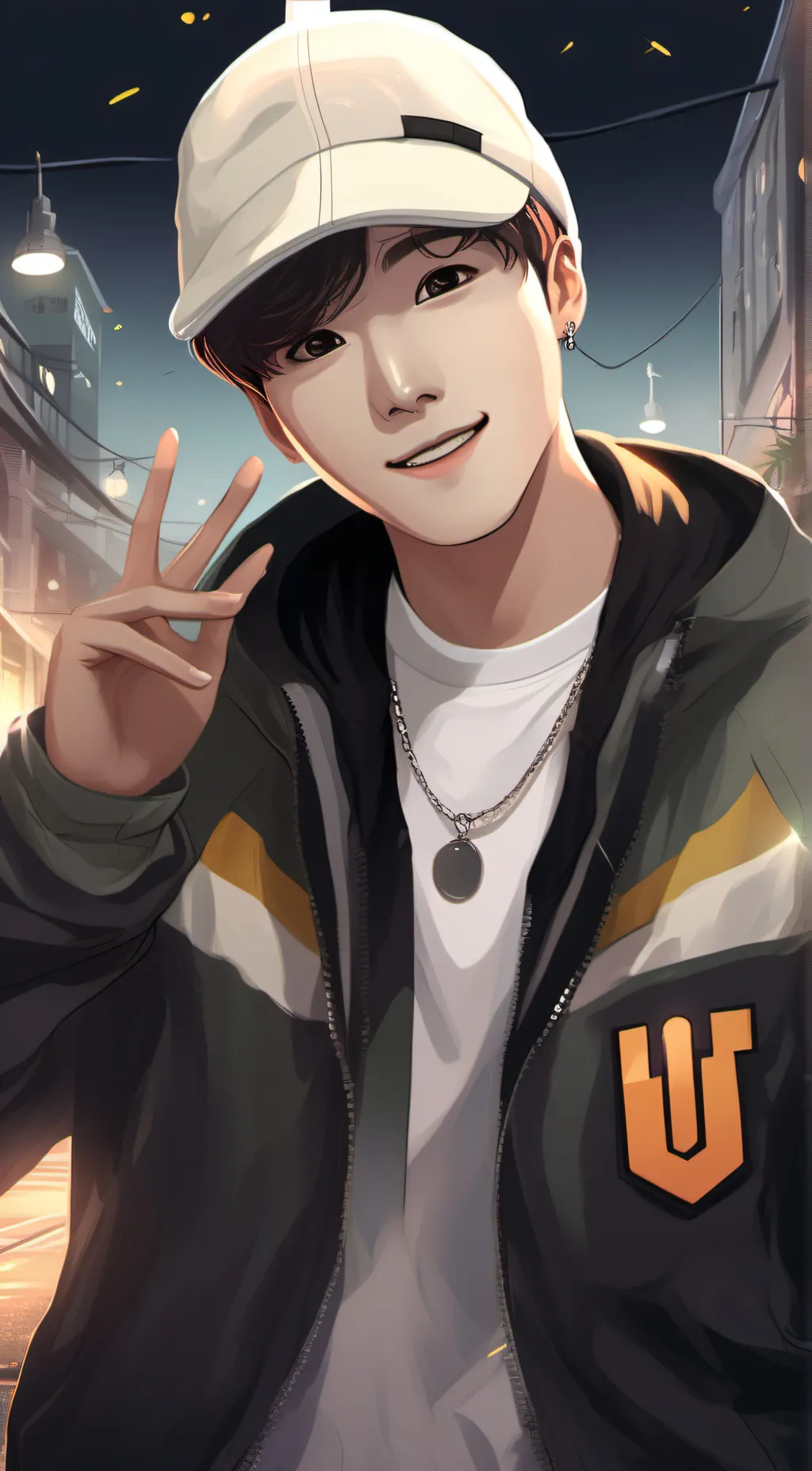 ai character: J - Hope  background