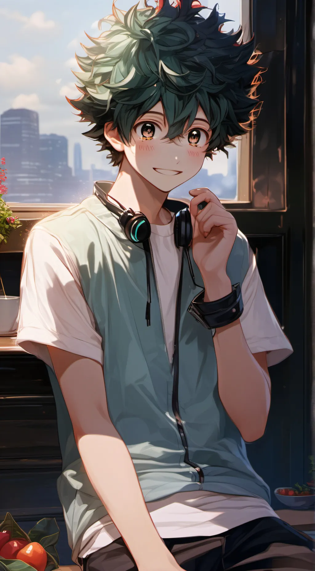 ai character: izuku  background