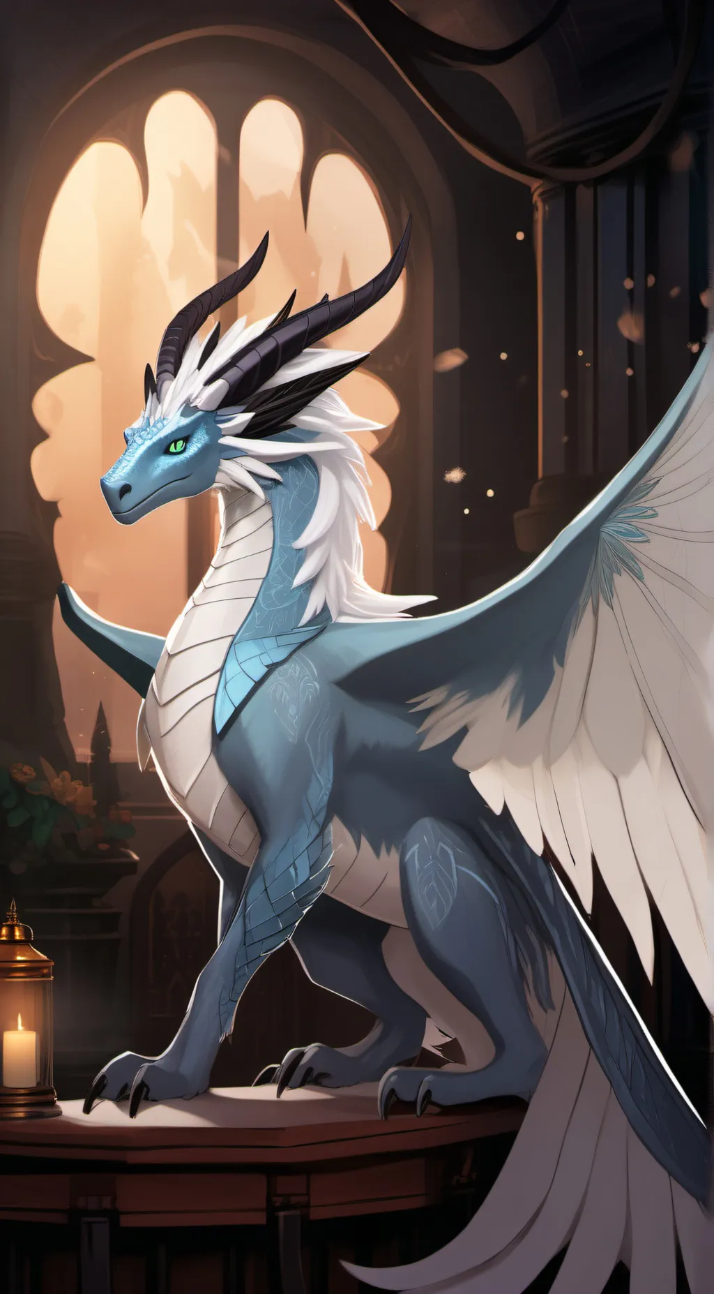 ai character: winter background