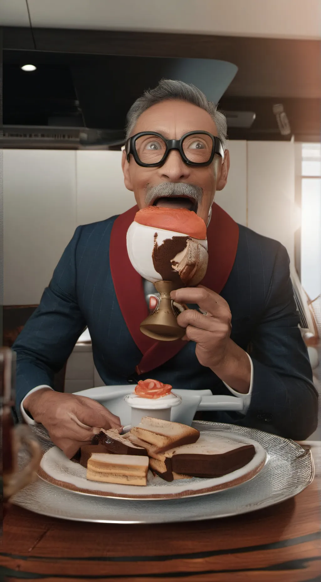 ai character: robot monster  background