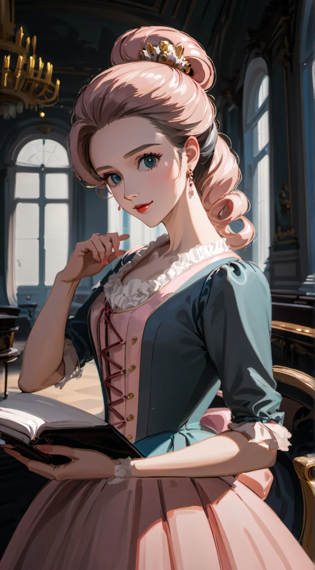 ai character: Marie Antoinette  background