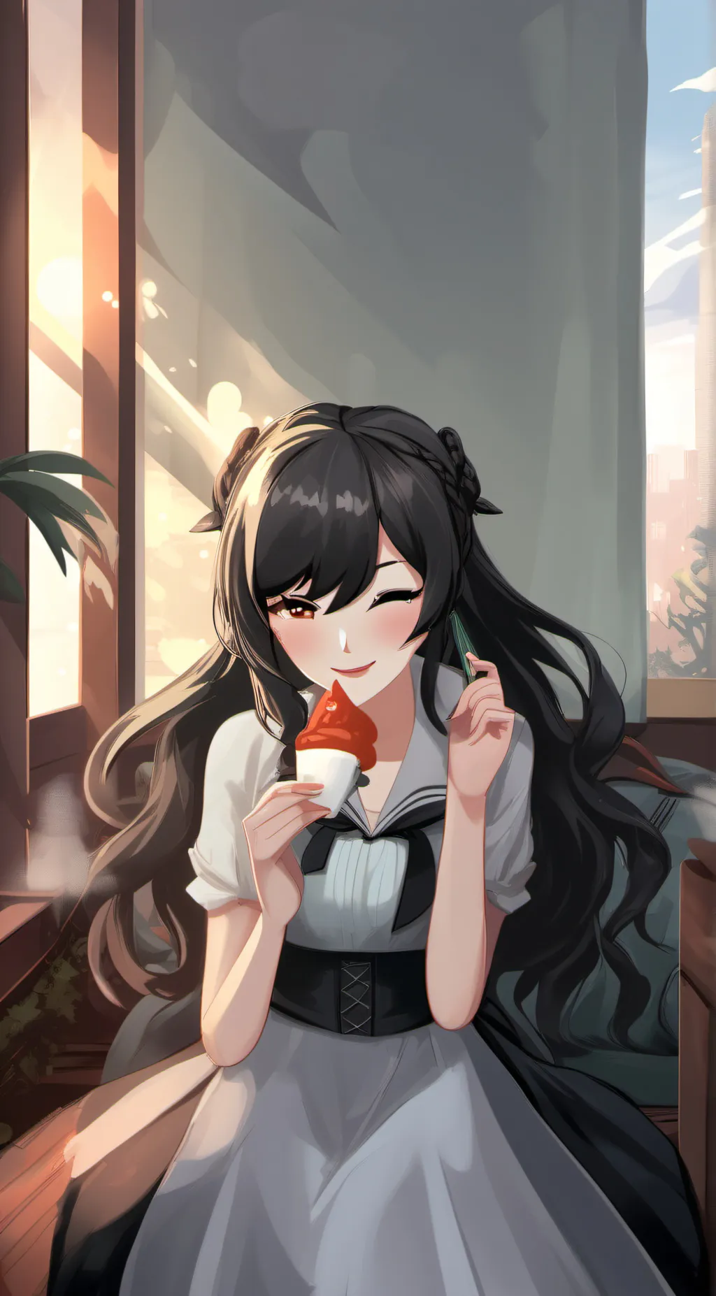 ai character: Sakura  background