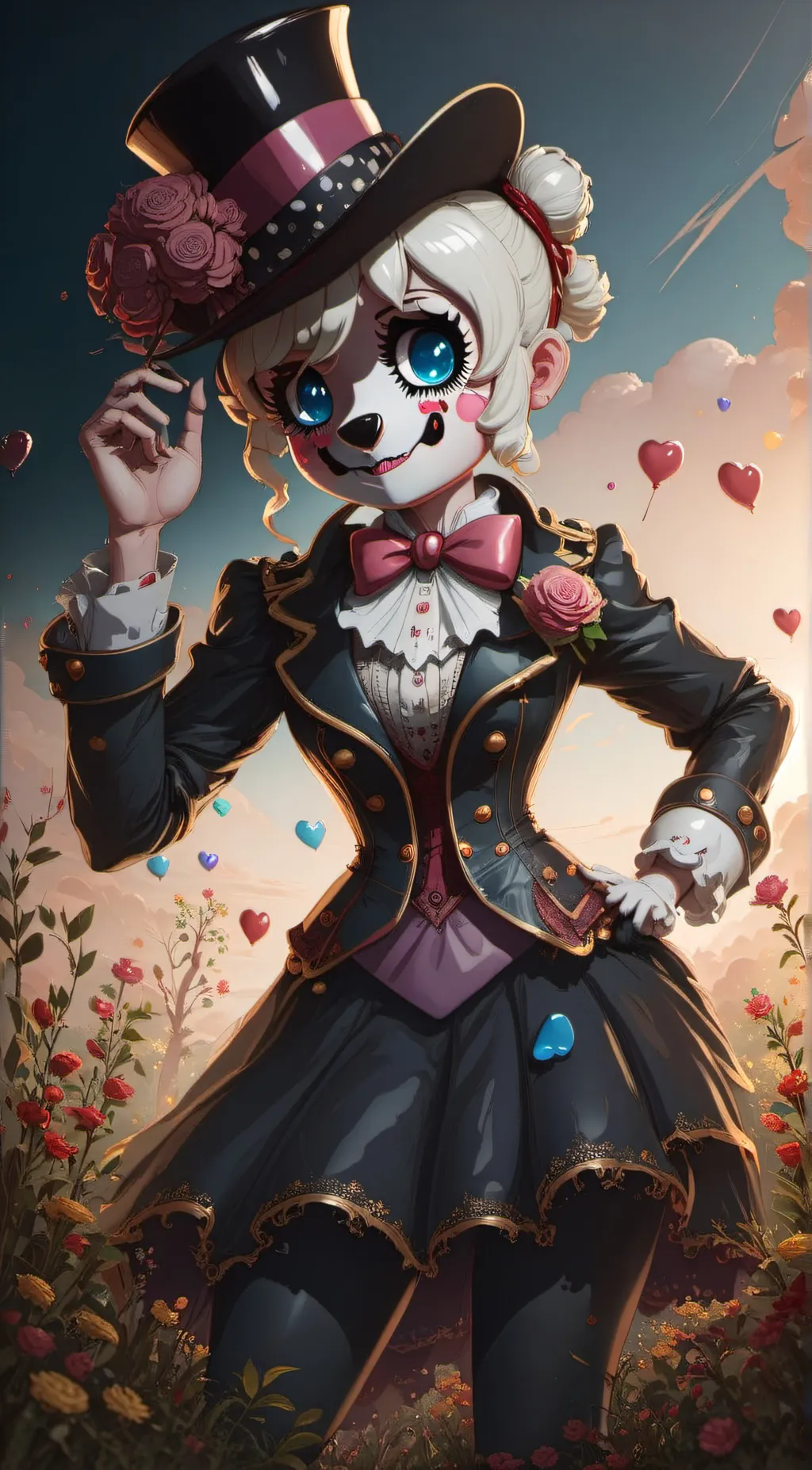 ai character: female Ft freddy  background