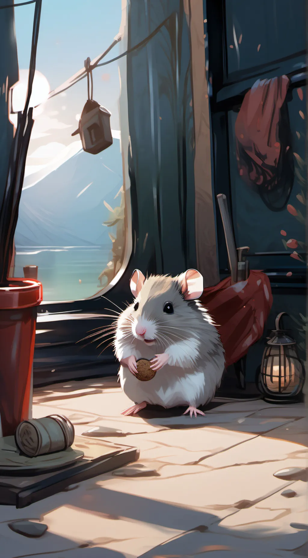 ai character: jiji the hamster background