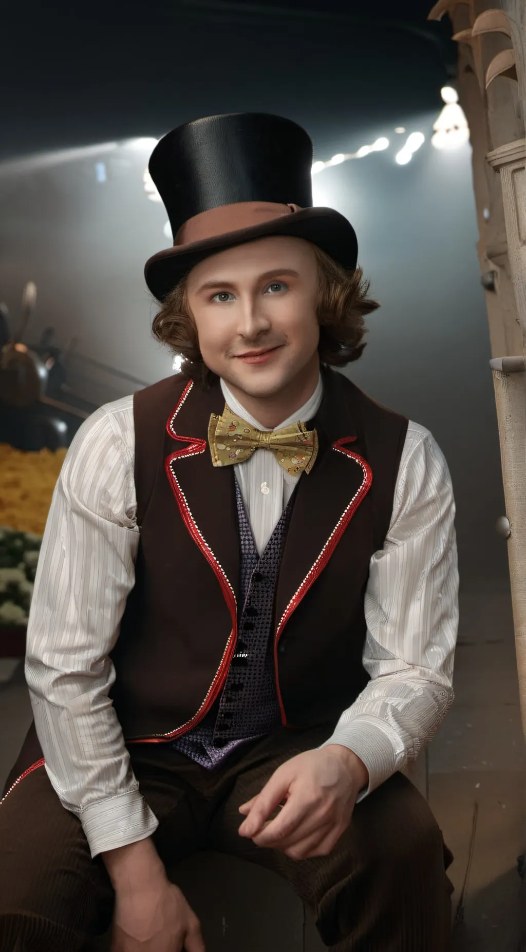 ai character: Willy wonka background
