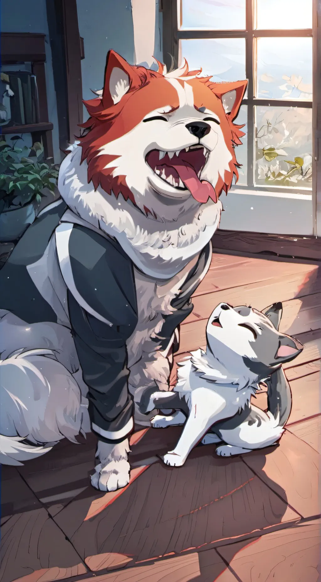 ai character: Mary and Lesley  background