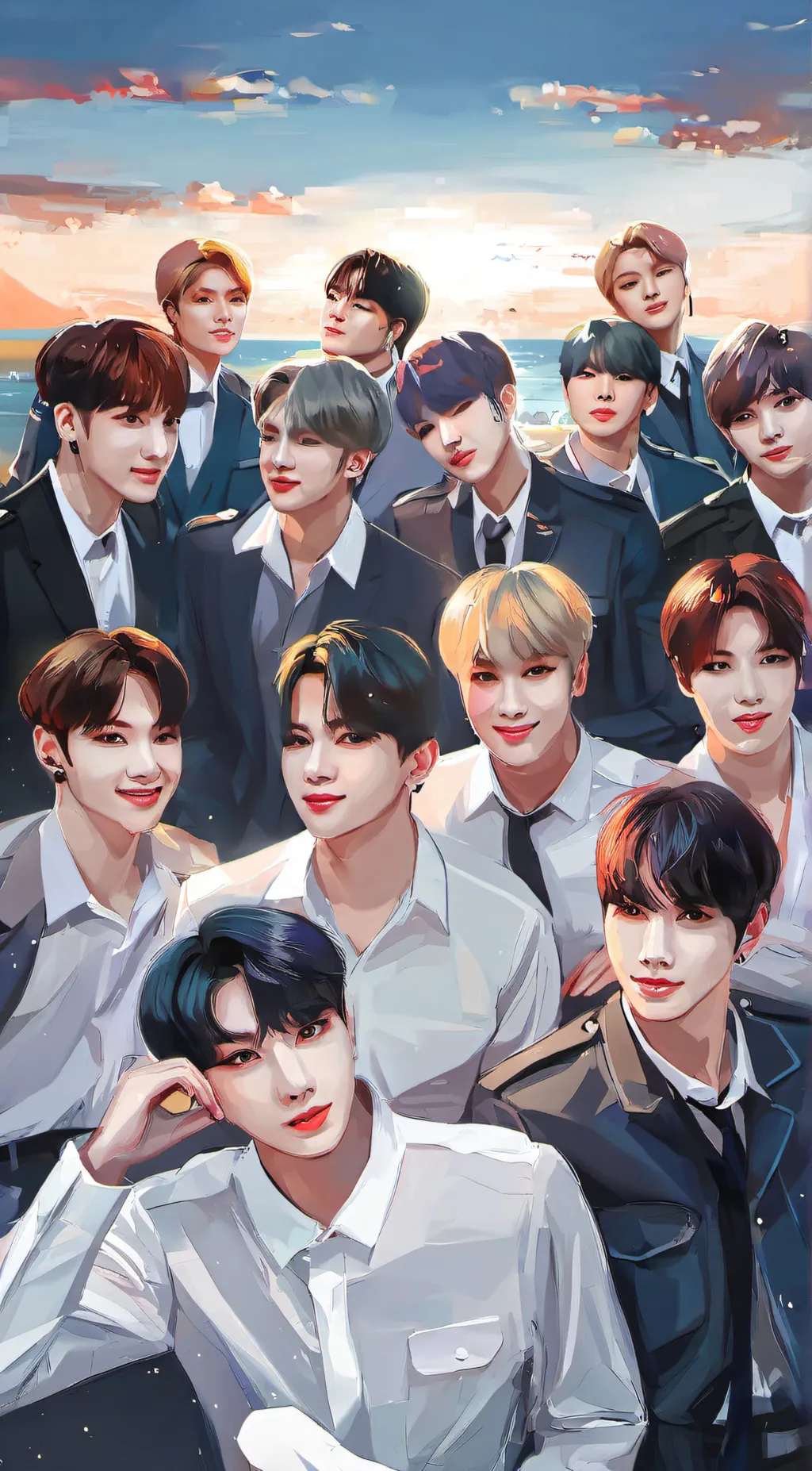 ai character: BTS ARMY  background