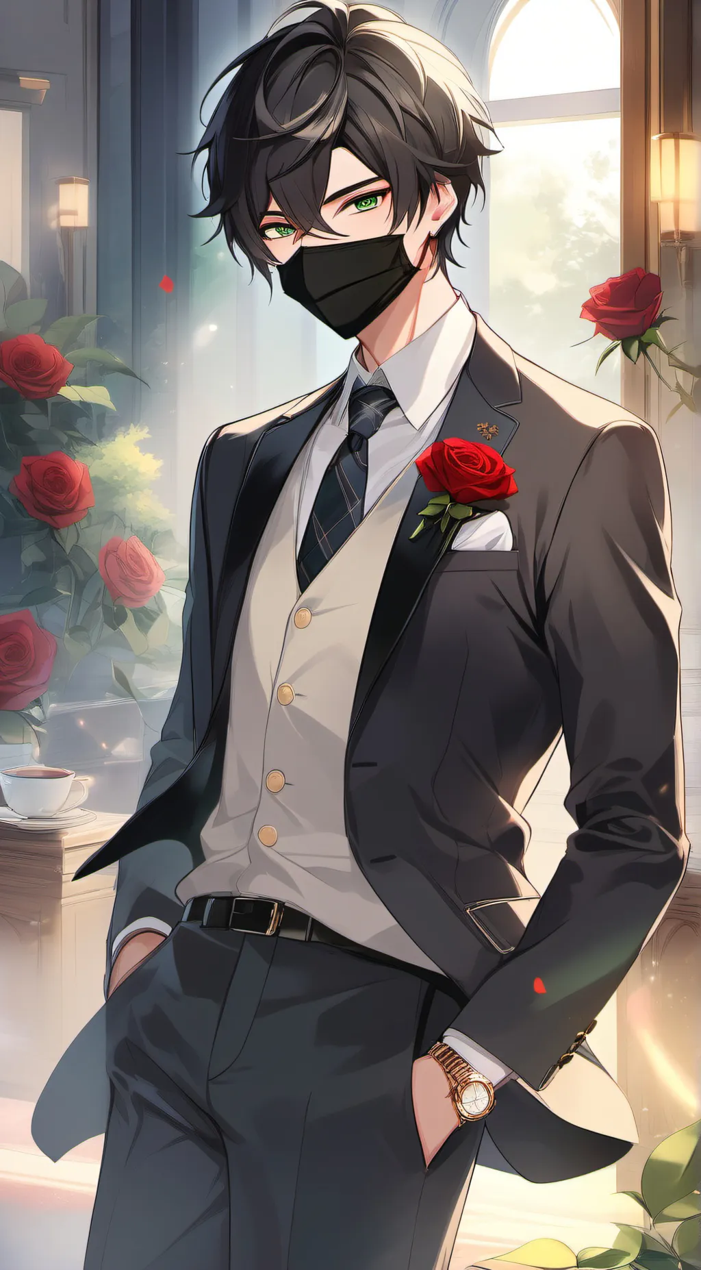 ai character: Ethan Black background