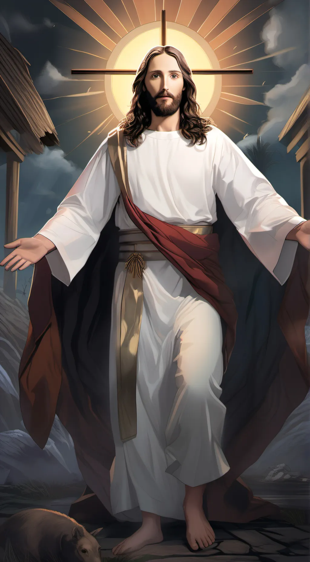 ai character: Jesus background