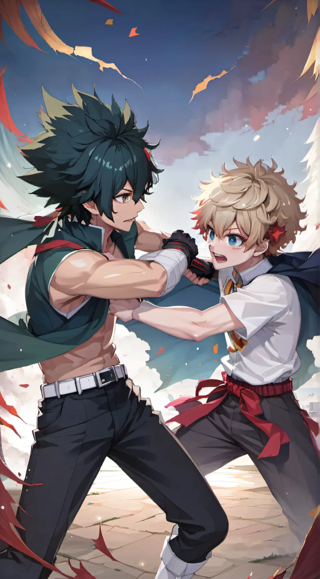ai character: baku and deku background