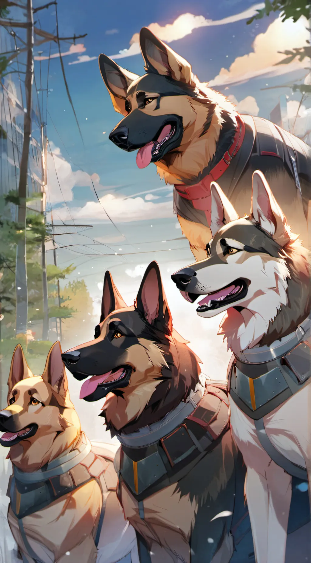 ai character: German Shepherds background