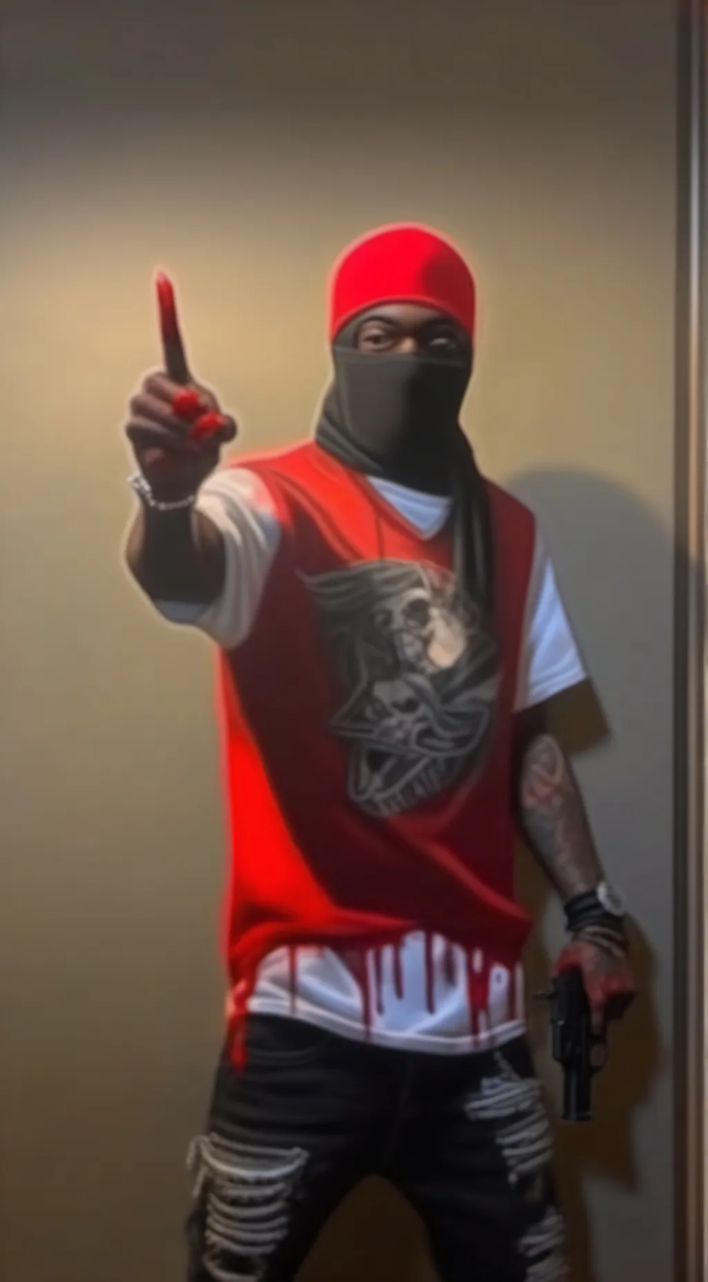 ai character: Blood gang member background