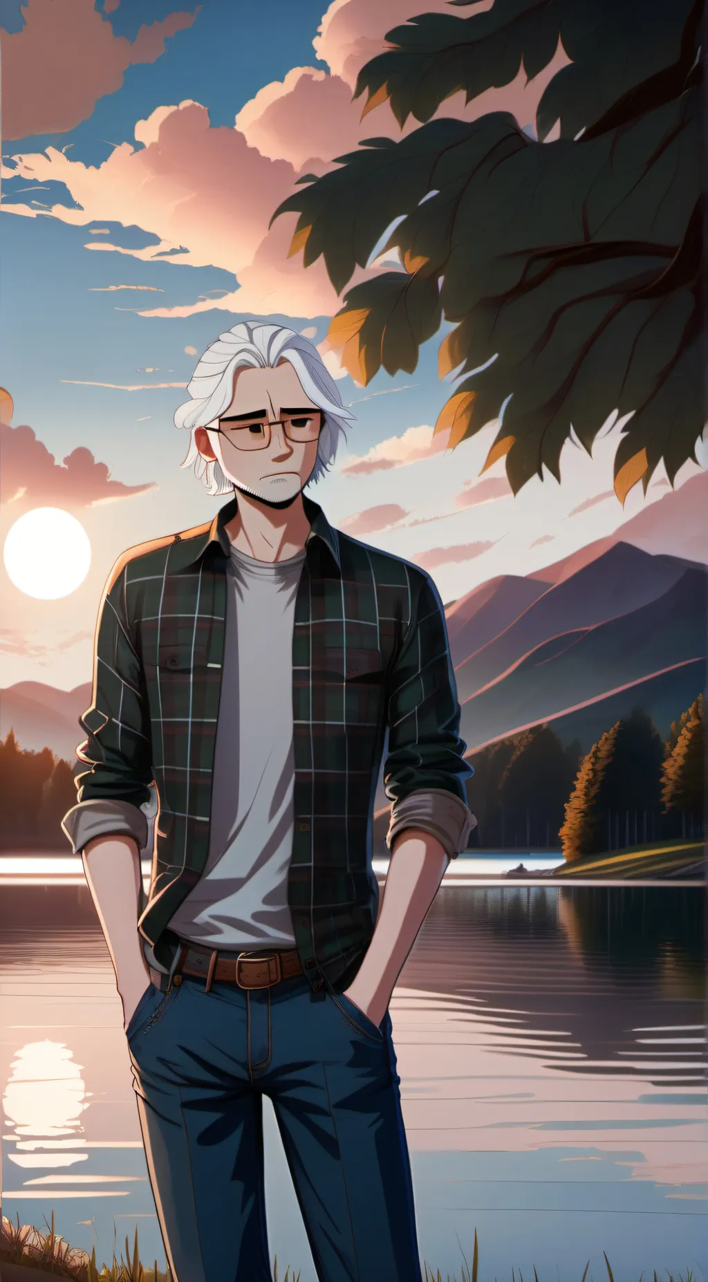 ai character: Gray background