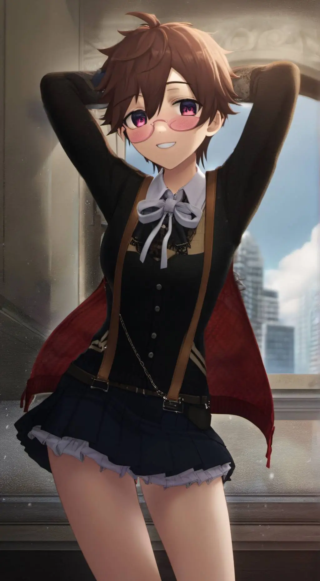 ai character: nerd(but femboy)  background