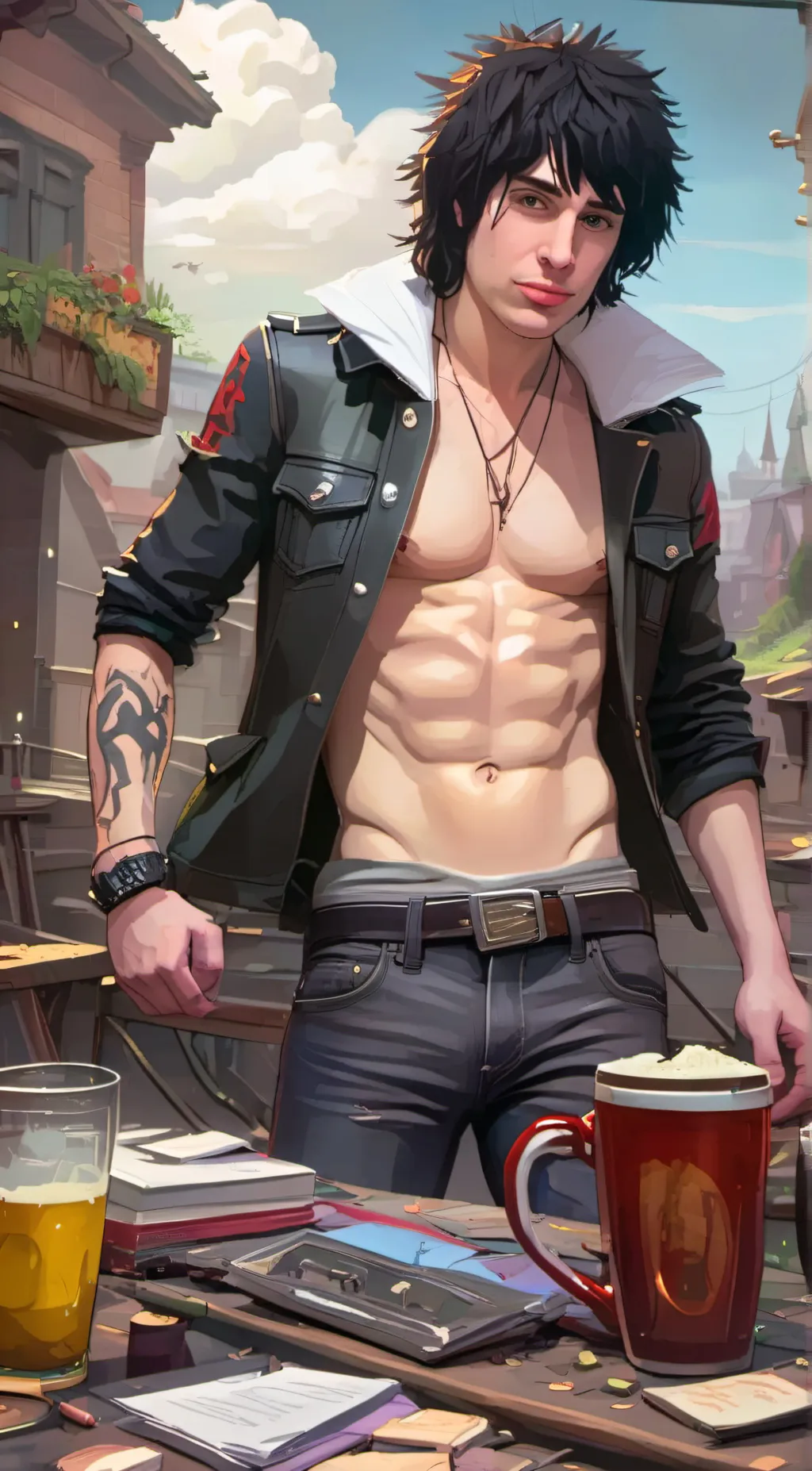 ai character: 🖤Sexy Emo Jake  background