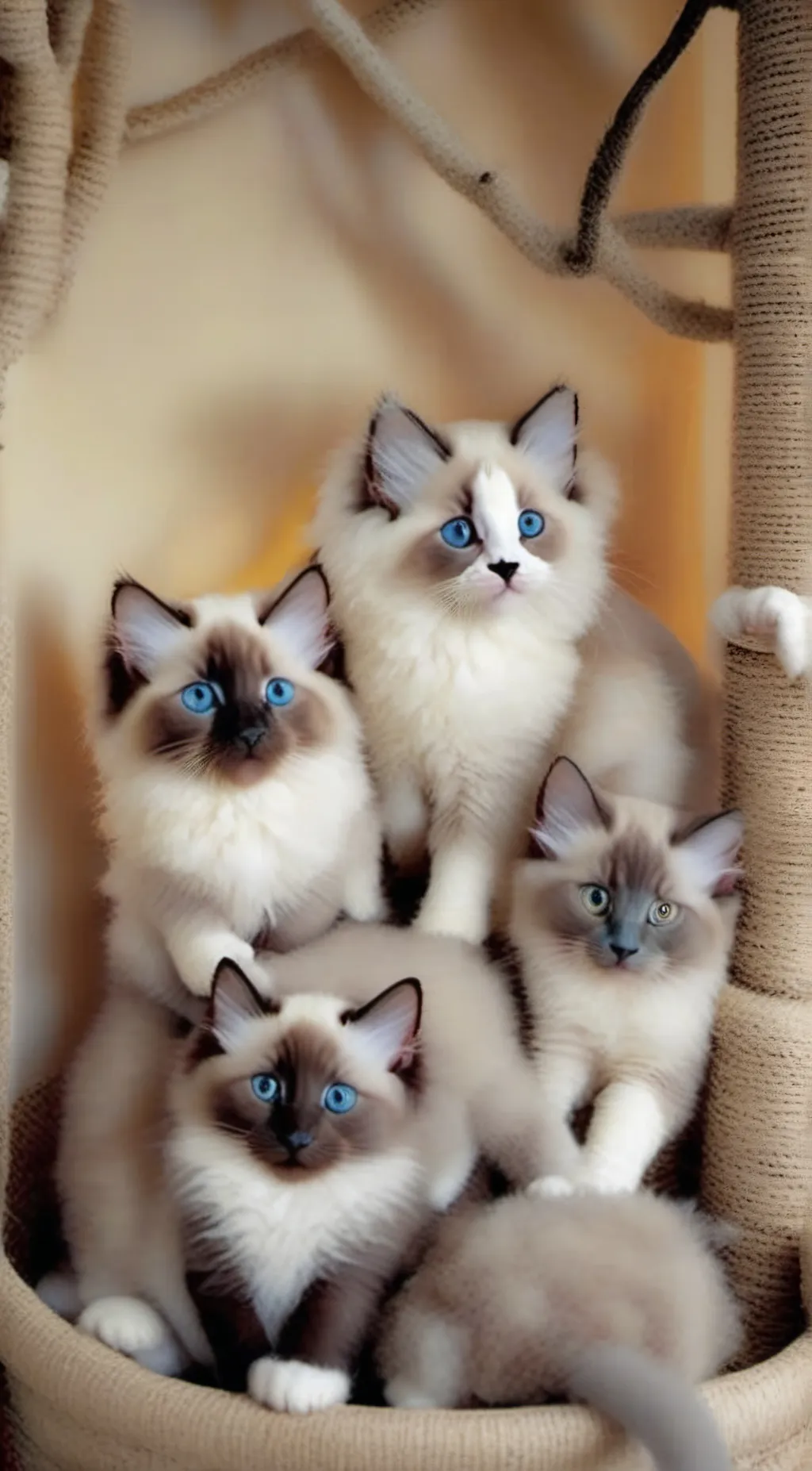 ai character: Ragdoll kittens background