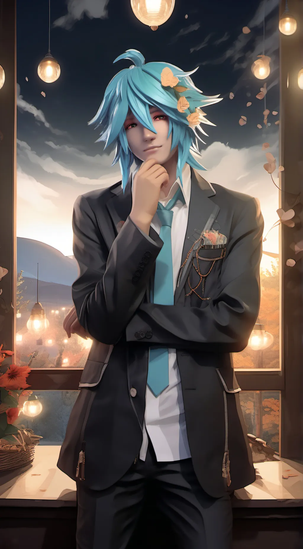ai character: miku boy  background