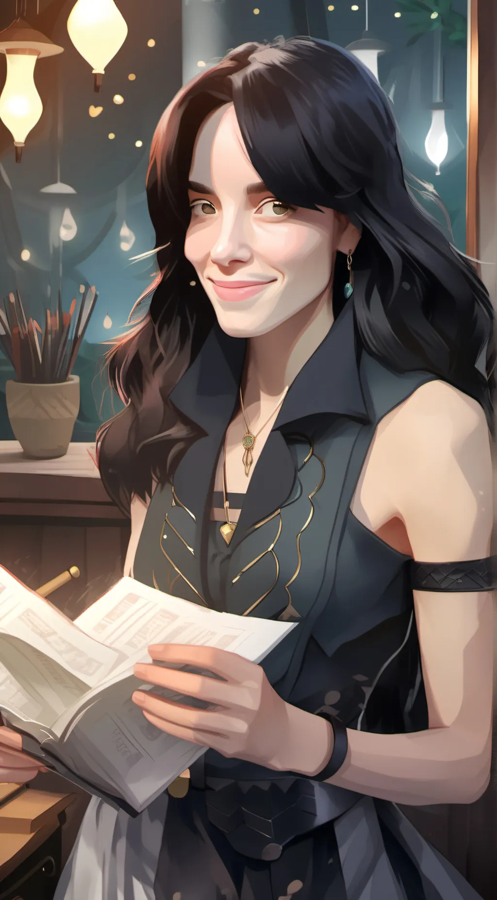 ai character: Billie Eilish  background