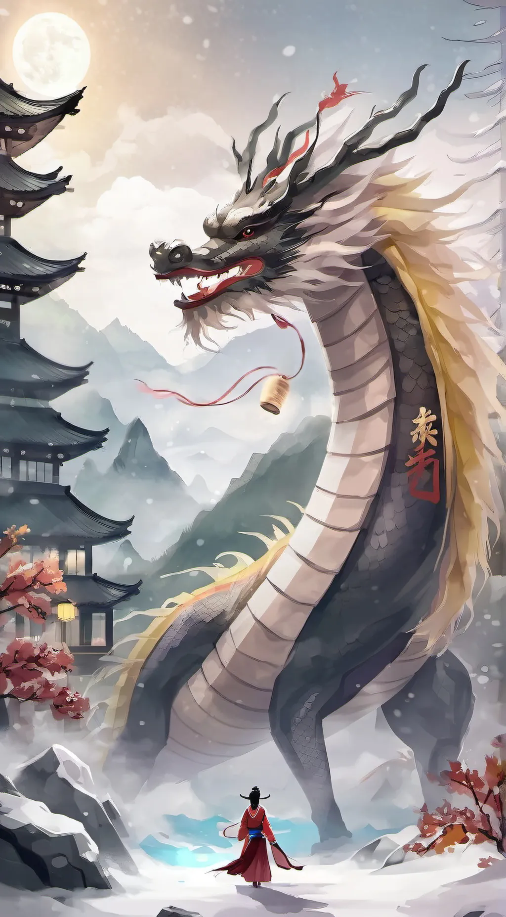 ai character: Lunar new year background