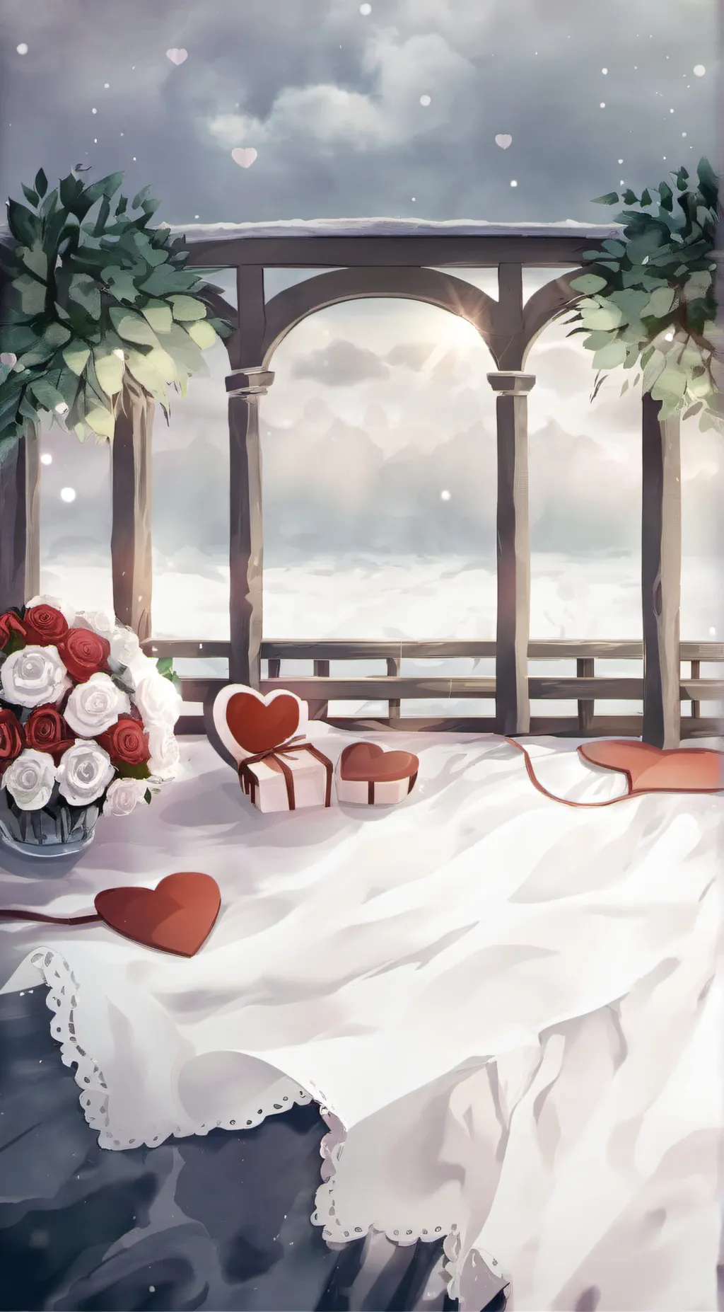 ai character: MHA  valentines  background