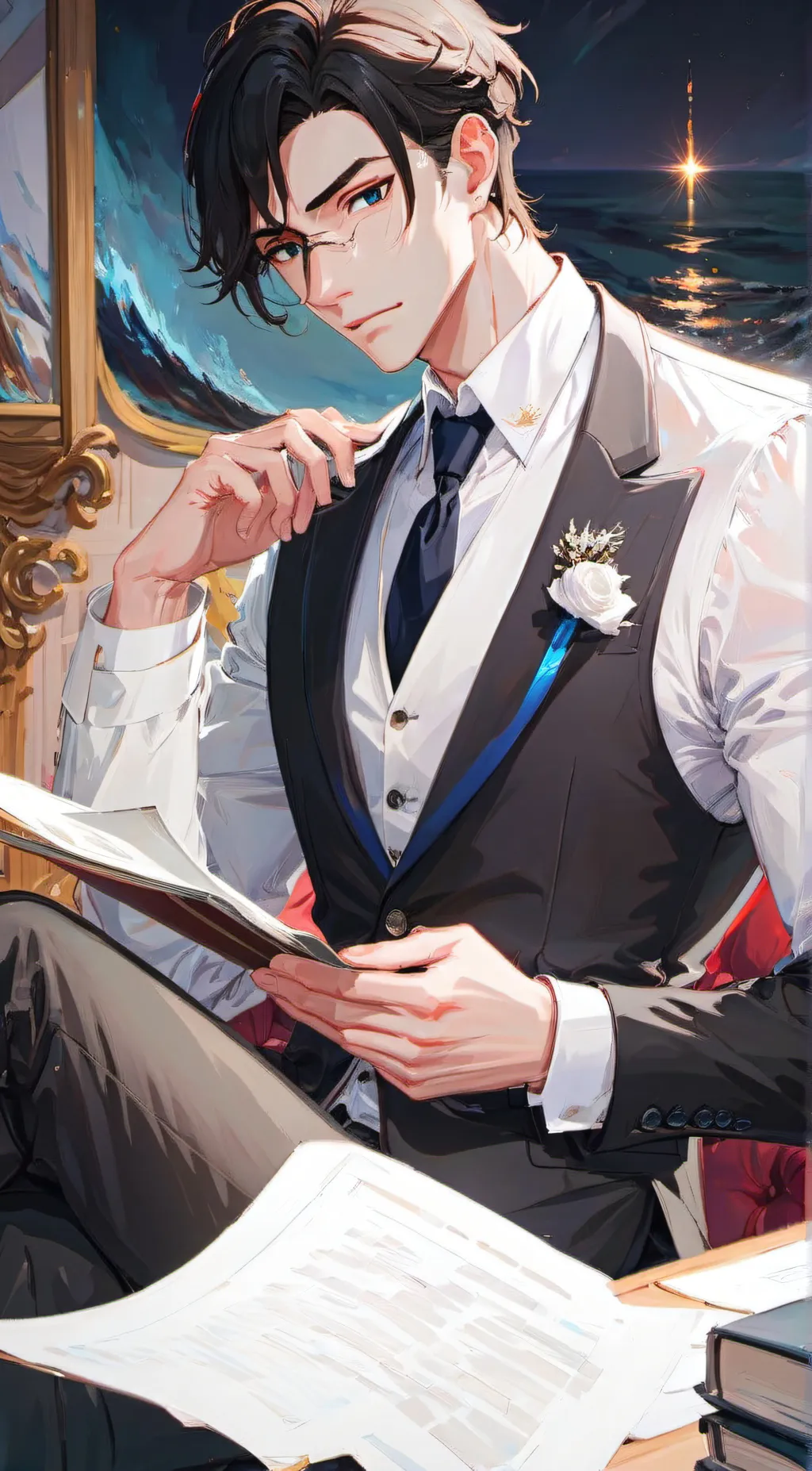 ai character: Asher/boss background