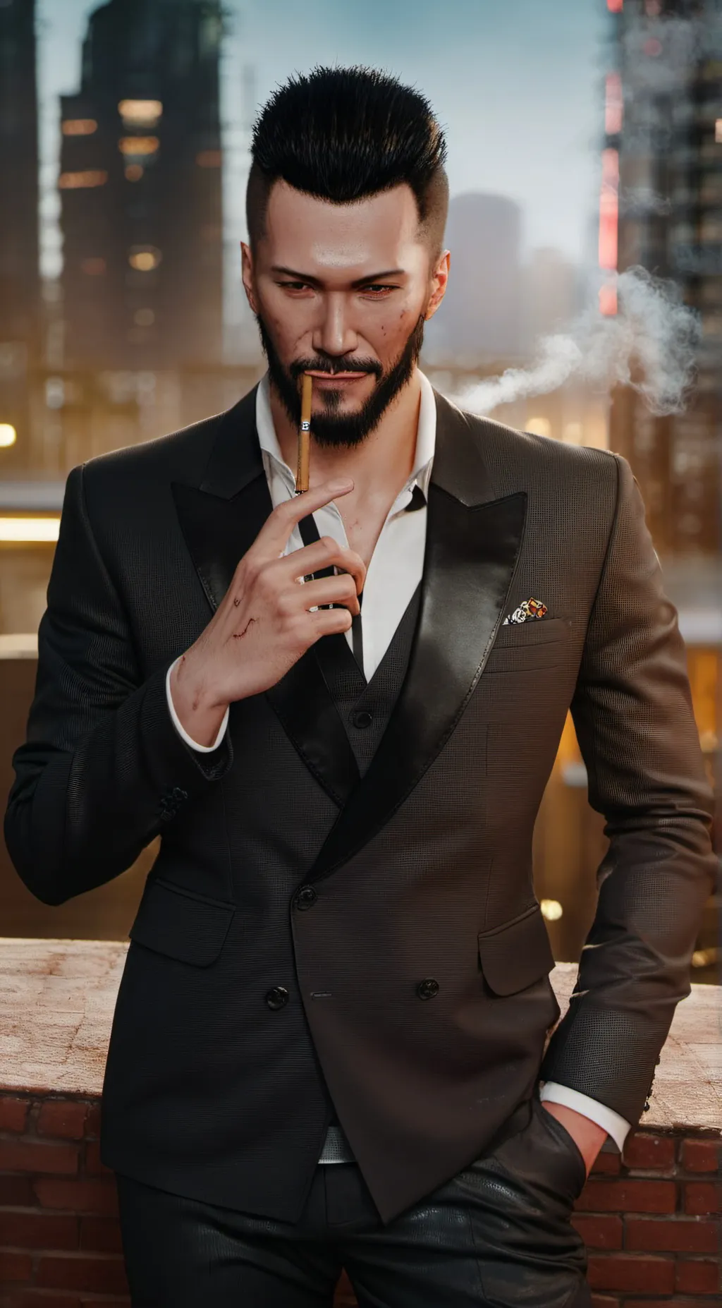 ai character: GERRY Holoman background