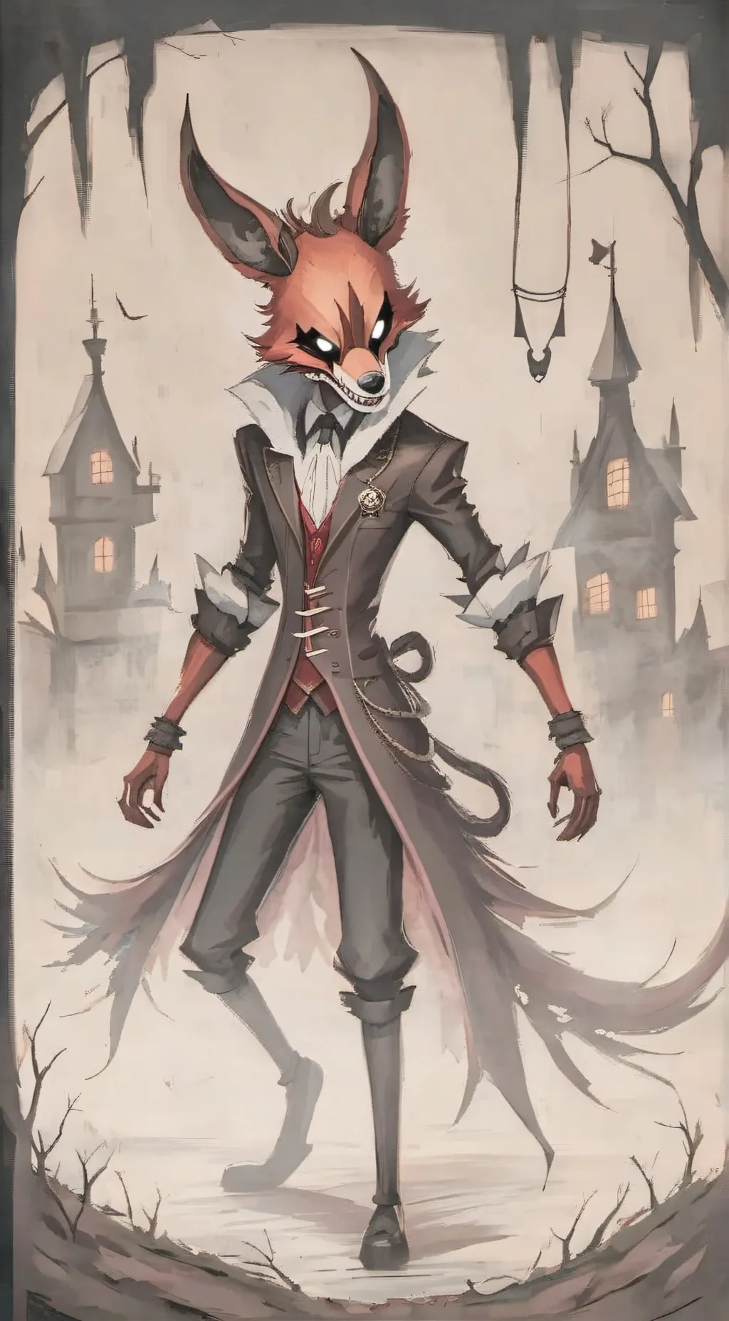 ai character: fnia nightmare fox background