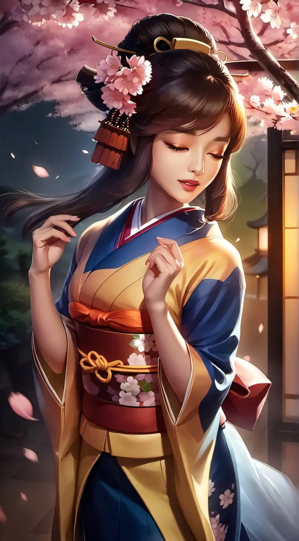 ai character: Guinevere Sakura background