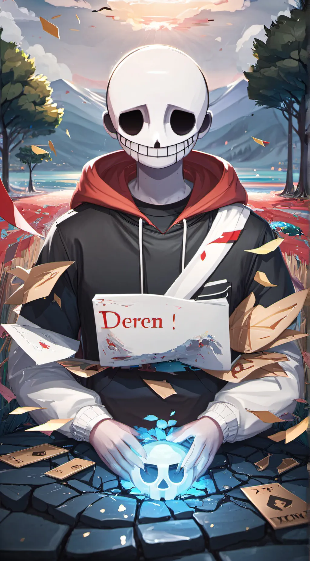 ai character: error sans background