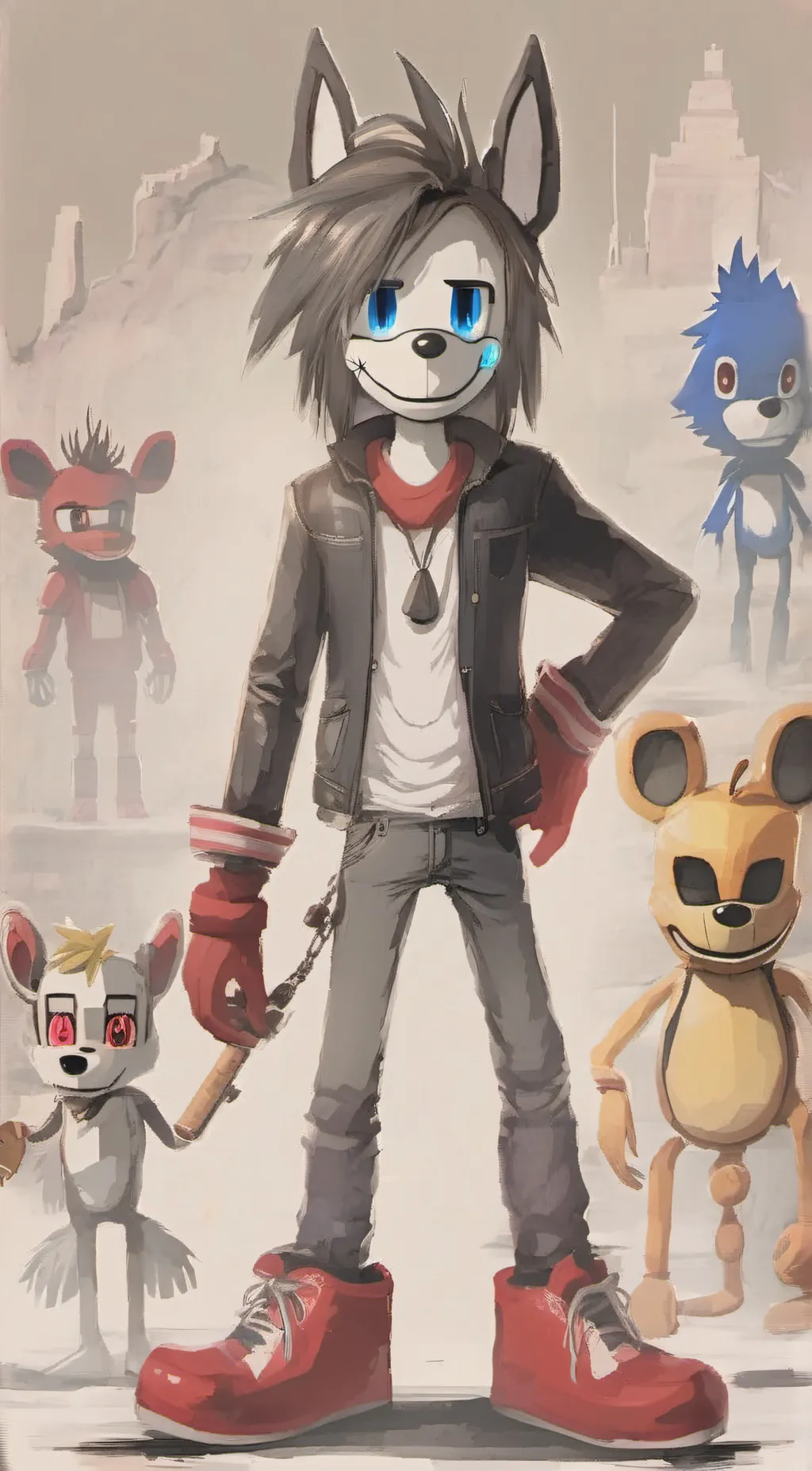 ai character: Tadc sonic fnaf  background