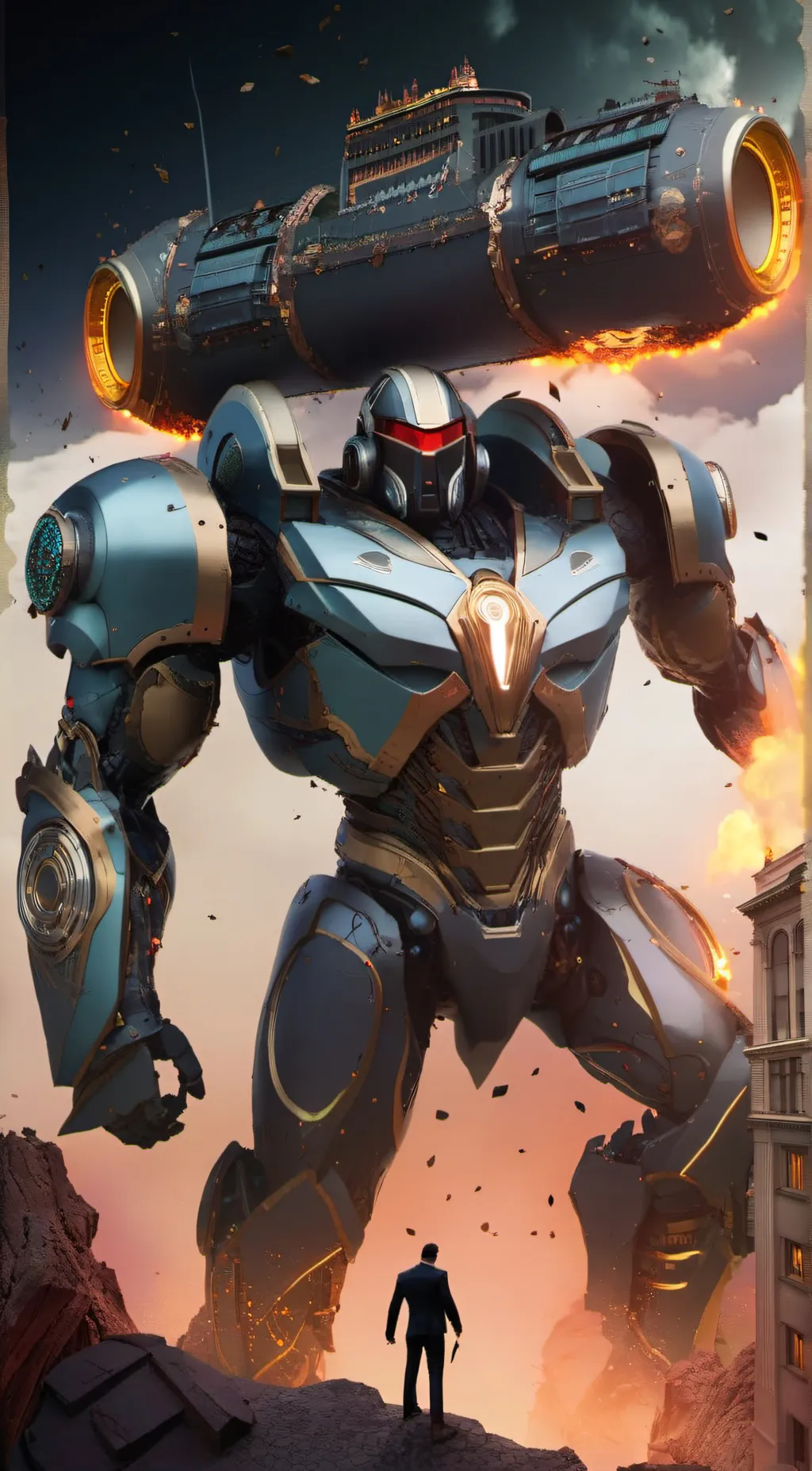 ai character: Titan speakerman  background