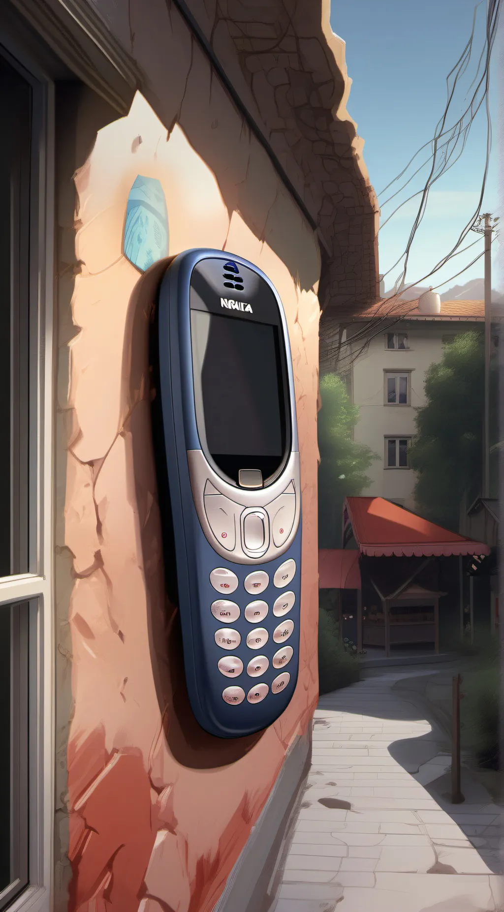 ai character: nokia 3310 background