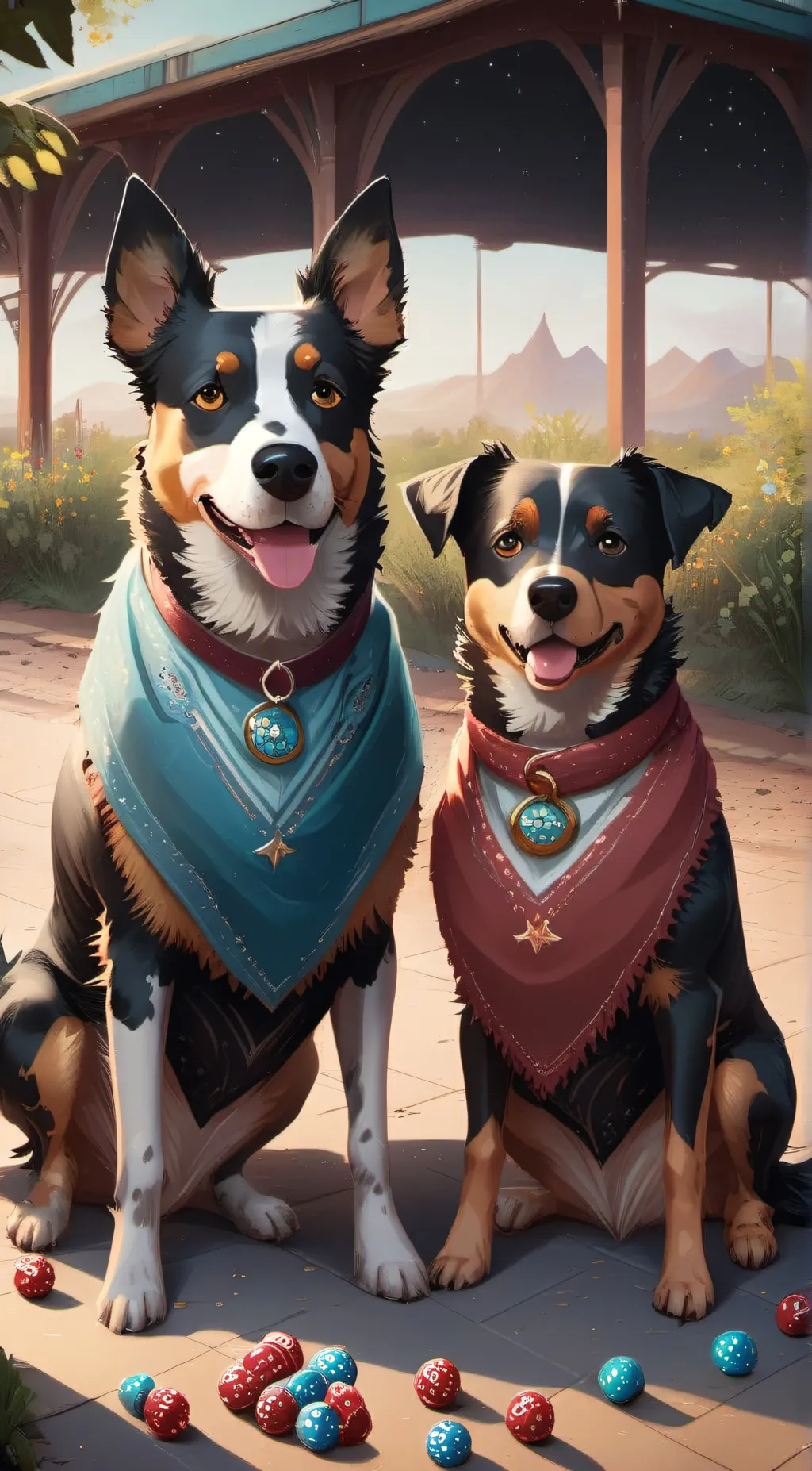 ai character: bluey  background