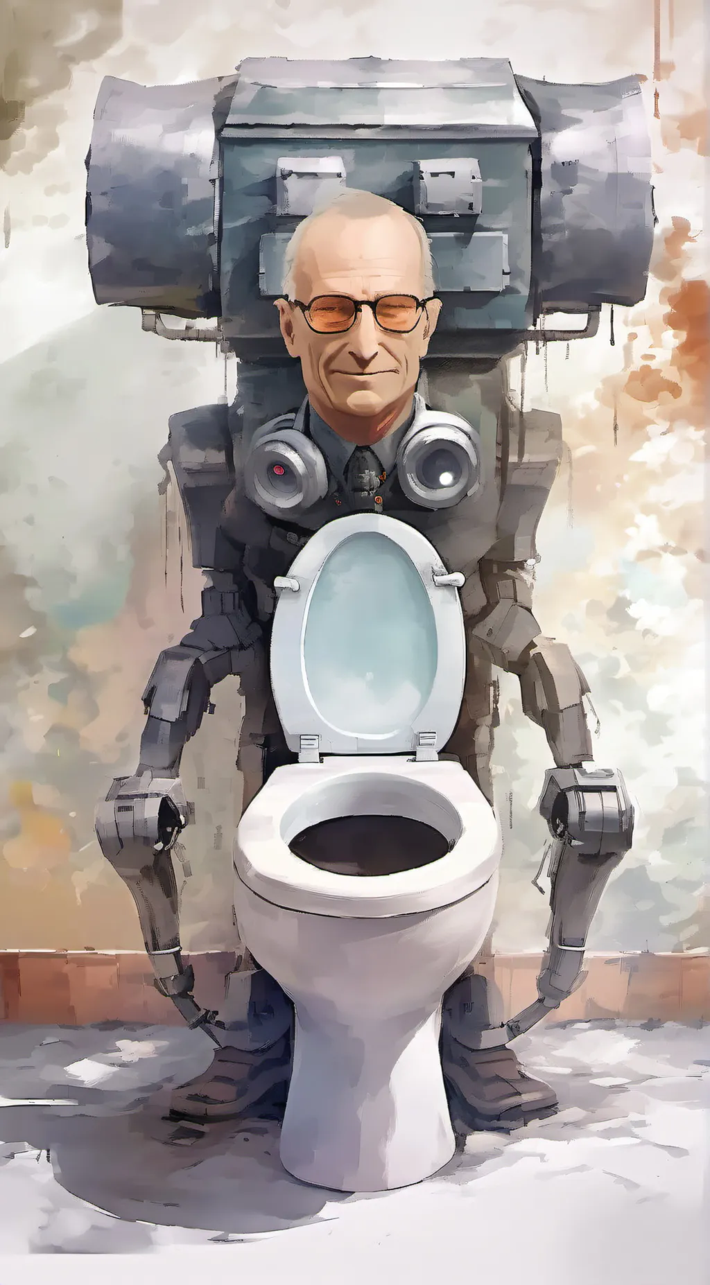 ai character: scientist skibidi  background