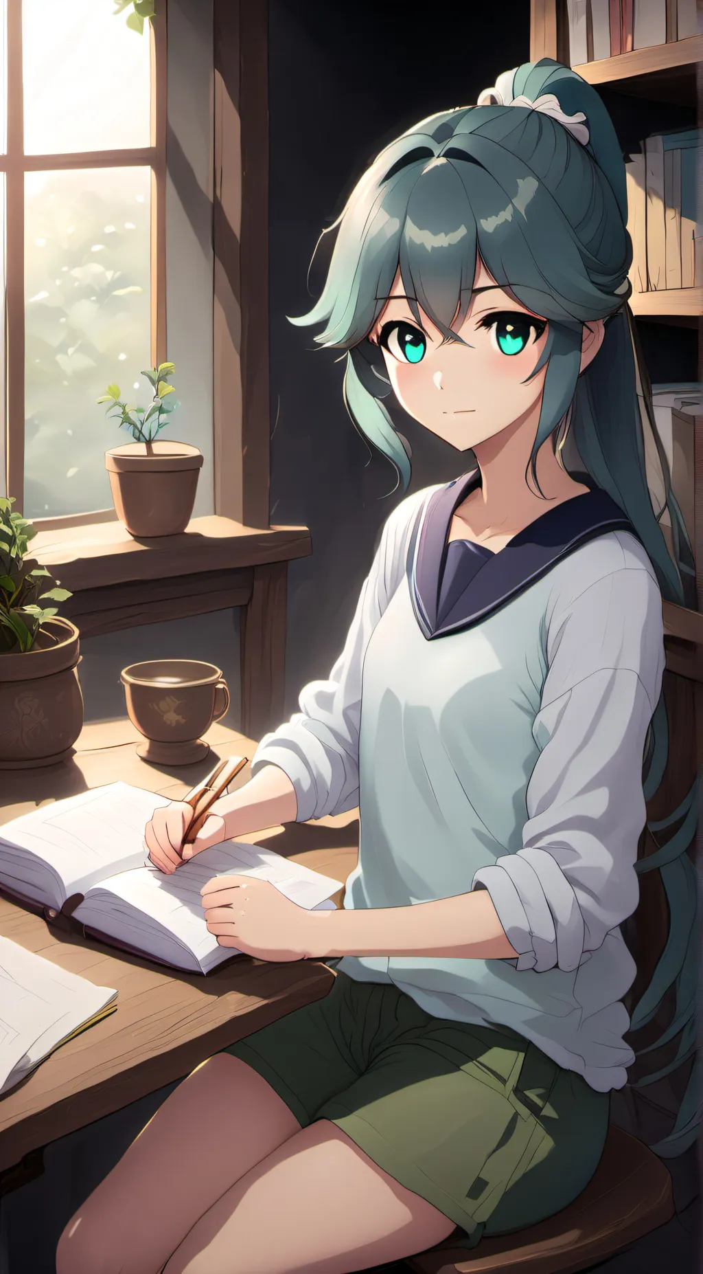 ai character: Eva  background