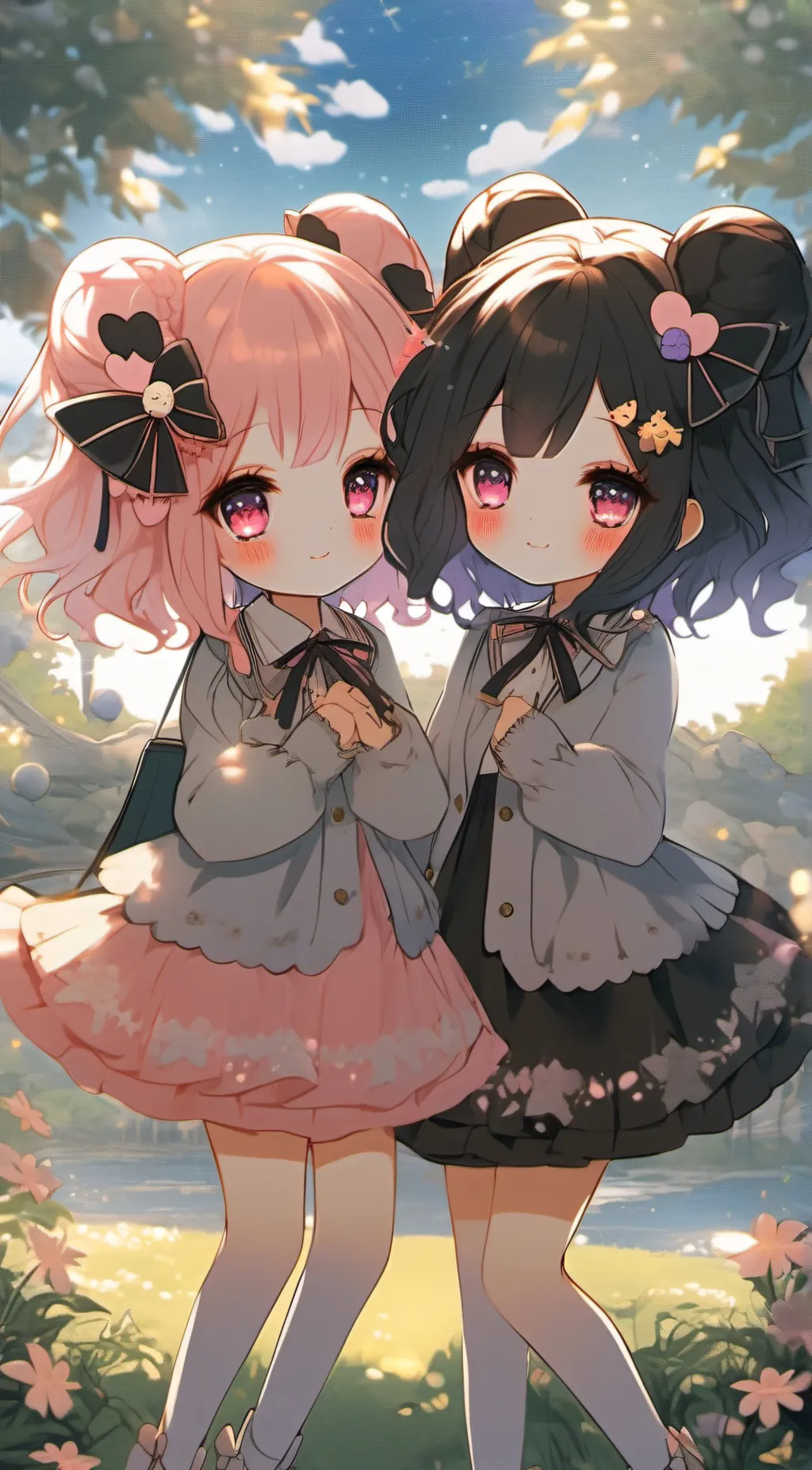 ai character:  melody and kuromi background