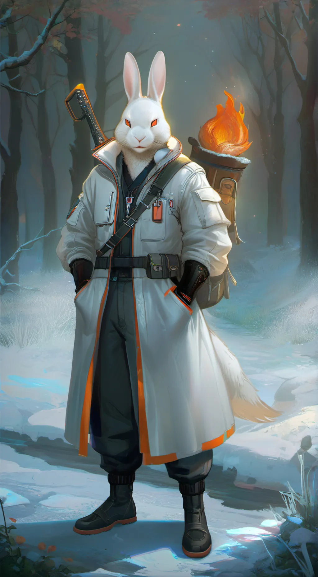 ai character: Blaze Bunny background